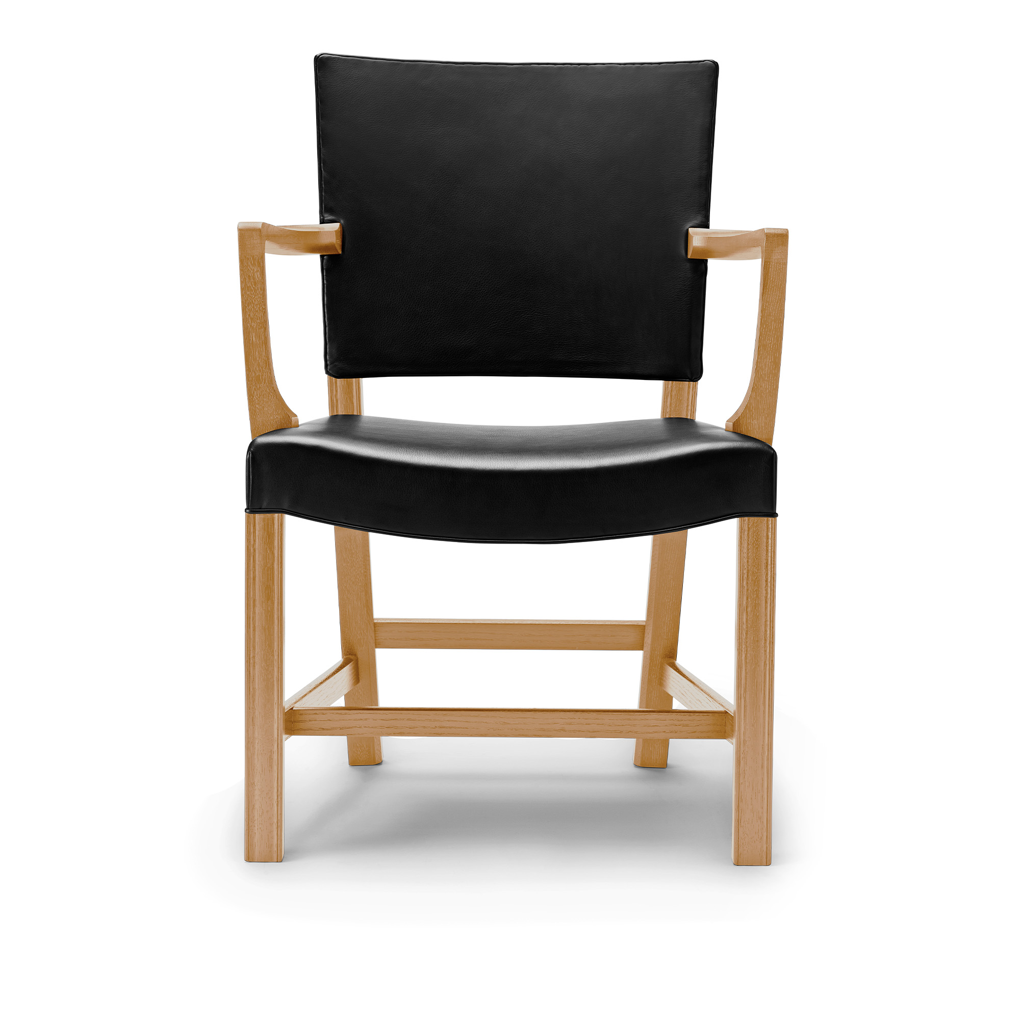 carl hansen - kk37581 the red armchair oak oil sif 98 - matstolar - kaare klint - träfärgad - trä