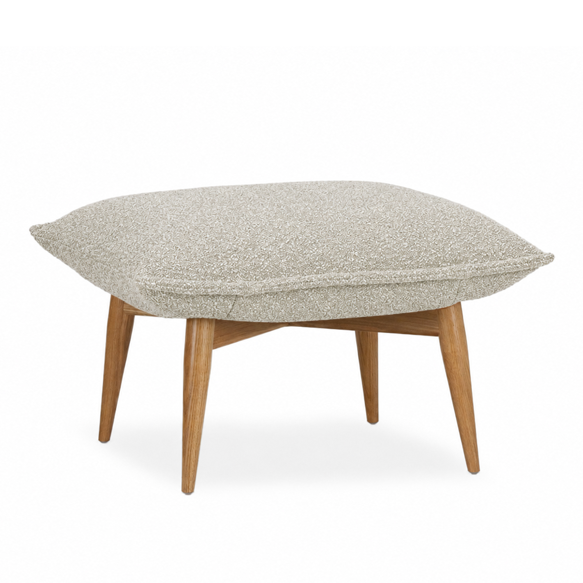 Adea - Tao ottoman fabric upholstery, natural oak, Bohemian 010 - Fotpallar - Jukka Set&auml;l&auml;