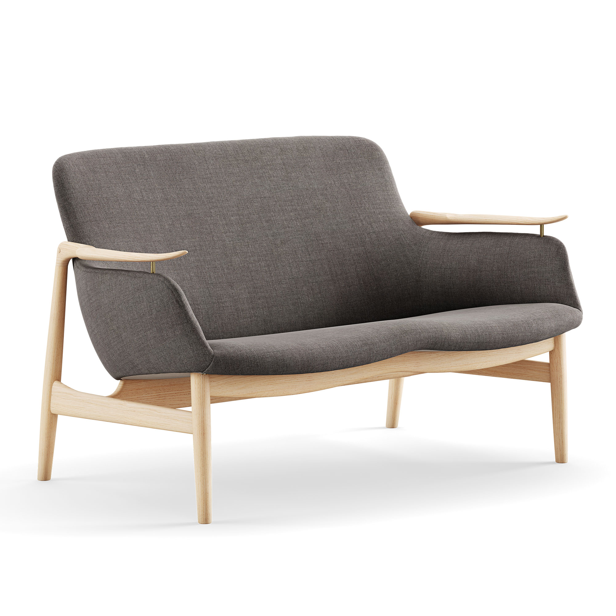 House of Finn Juhl - 53 Sofa, Clear oiled oak, Cat. 1 Remix 163 - Soffor - Finn Juhl - Träfärgad,Grå | Möbler - Soffor Och Dagbäddar - Soffor | Möbelexperten