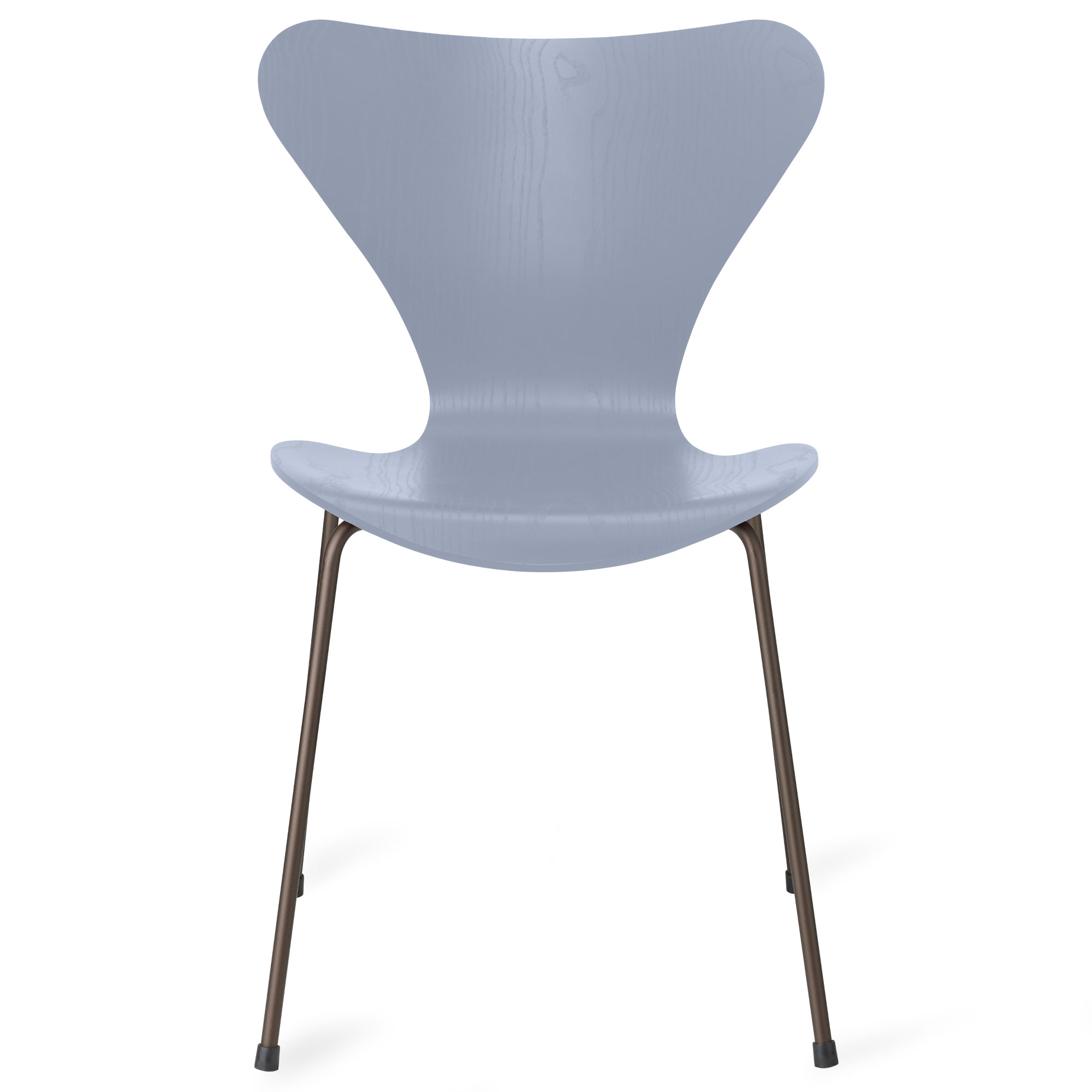 Fritz Hansen - Sjuan 3107 stol f&auml;rgad askfan&eacute;r brown bronze / lavender blue - Matstolar - Arne Jacobsen - Bl&aring; - Metall/Tr&auml;