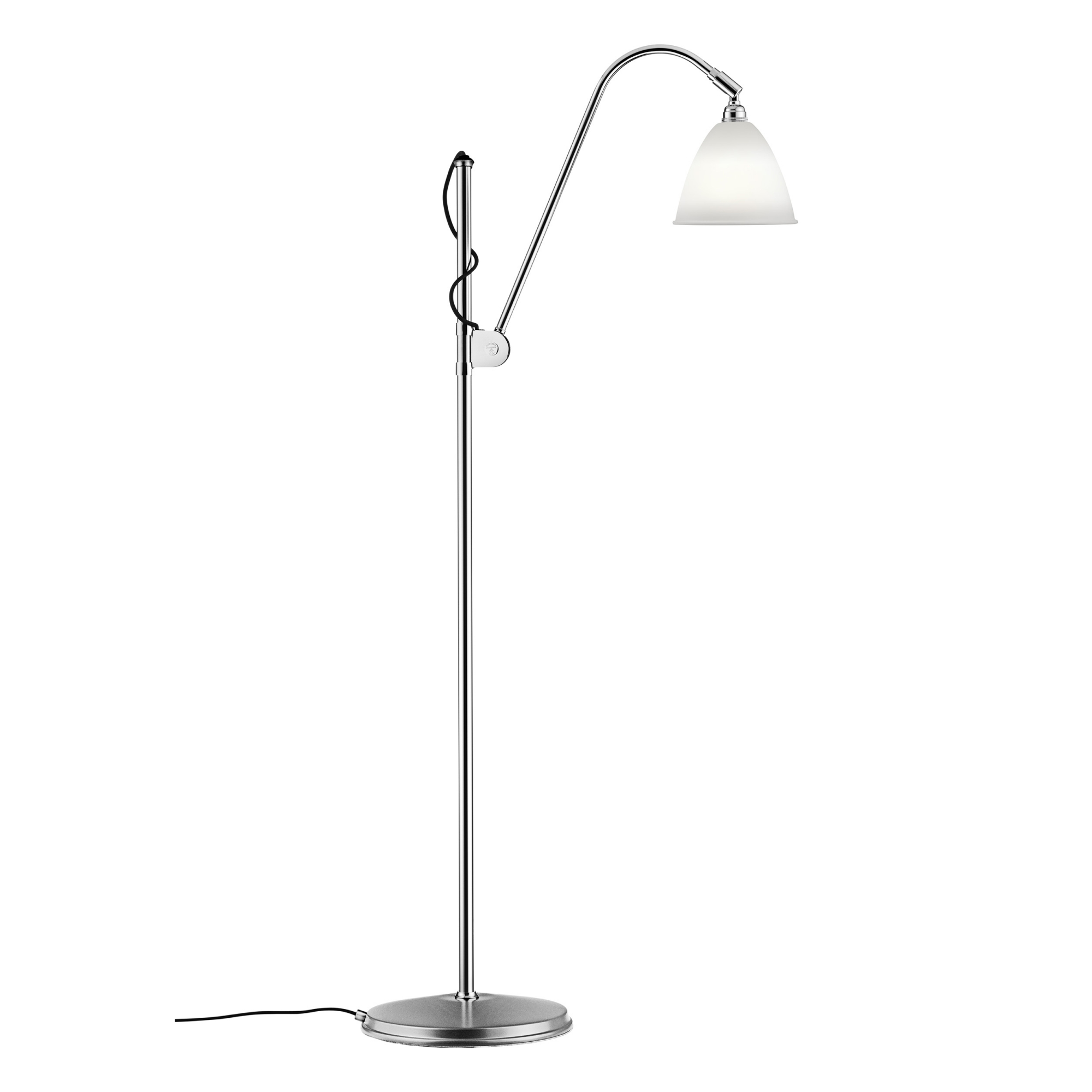 Gubi - Bestlite - BL3 Golvlampa, Liten, Krombas, Finish: Bone China - Läslampor - Robert Dudley Best - Vit