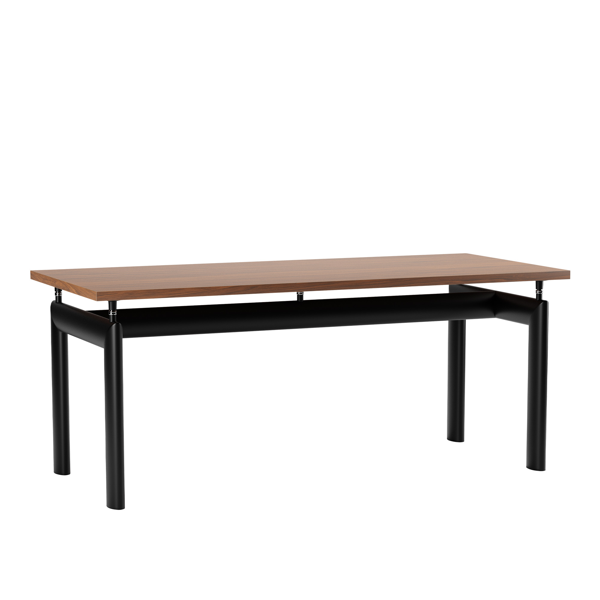 Cassina - LC6 Table, Black Enamel Steel Base, American Walnut, 170 X 75 cm - Matbord - designer_charlotte_perriand,designer_le_corbusier,designer_pierre_jeanneret - Träfärgad,Svart - Metall/Trä
