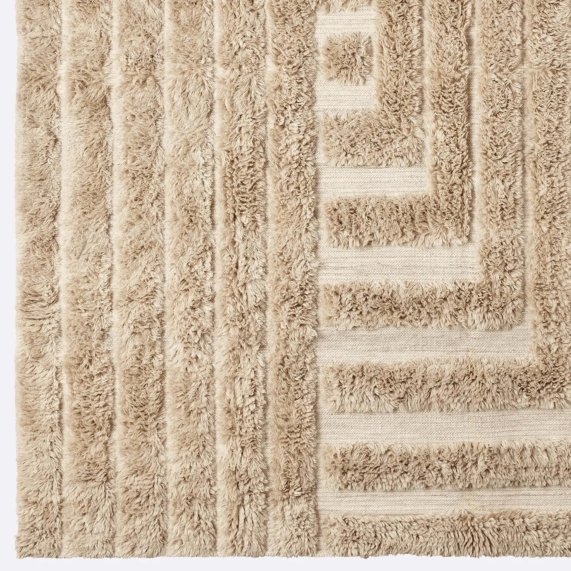 Shaggy Labyrinth Rug Beige