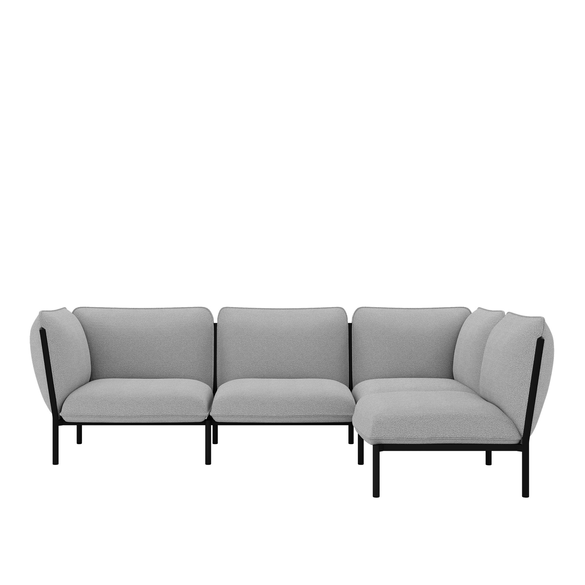 HEM - Kumo Corner Sofa Right with Armrest - Porcelain - Soffor - Anderssen & Voll - Grå - Metall/Syntetiskt/Skum/Ull