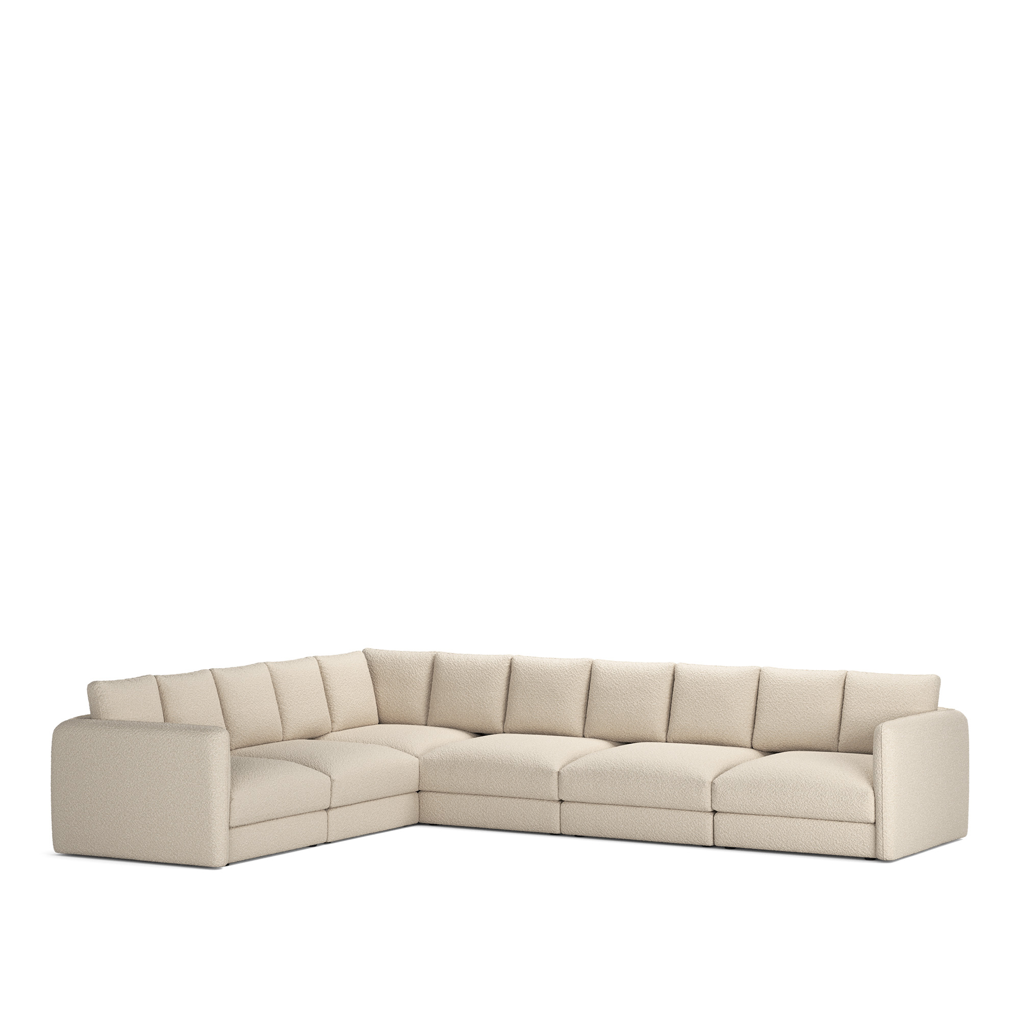 NOGA - Pavarotti 6-Seater Corner, Removable Cover, Cushion Variant 02, Ascot White - Soffor - Vit