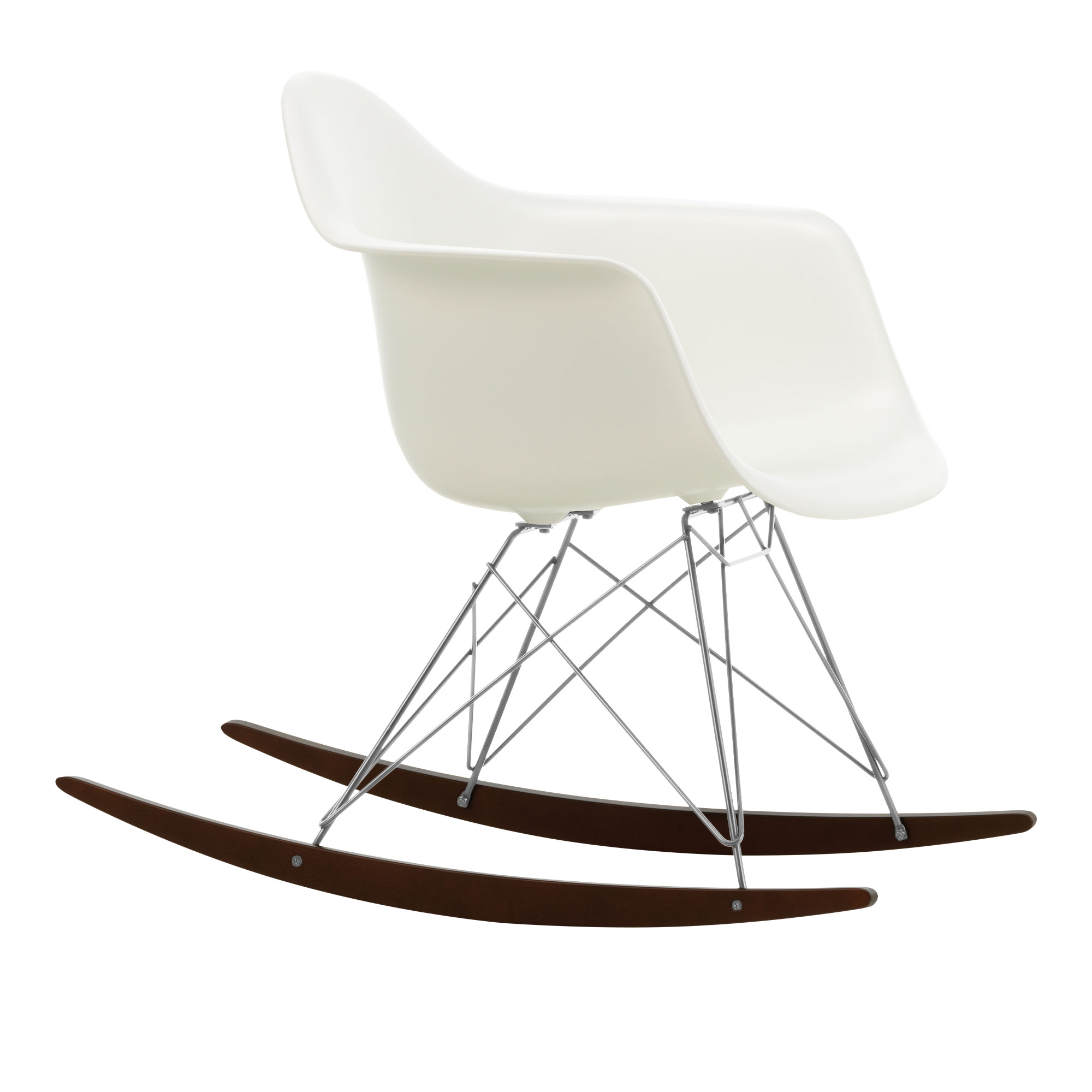 Vitra - Eames Plastic Armchair RAR - 04 White - Chrome Base - Dark Maple - Matstolar - Charles & Ray Eames - Vit - Metall/Trä/Plast