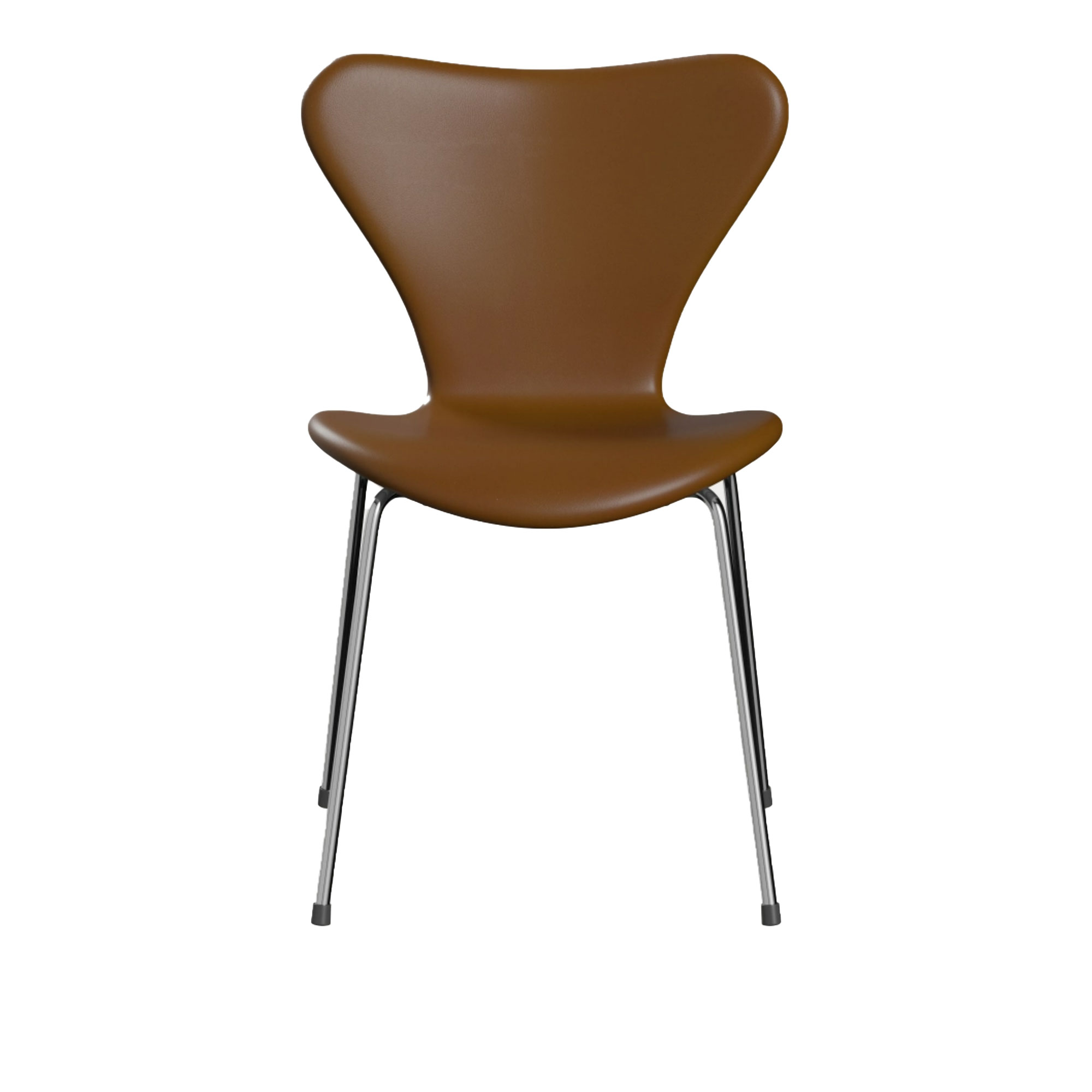 Fritz Hansen - 3107 Sjuan - Helklädd, Läder, Soft Walnut - Matstolar - designer_arne_jacobsen - Brun - Läder/Metall/Trä