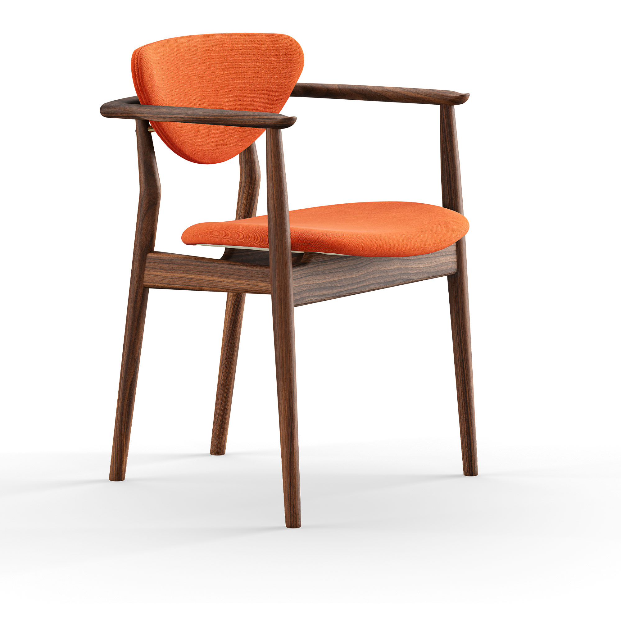 House of Finn Juhl - 109 Chair, Walnut, Cat. 3 Watercolour, Pumpkin Spice - Spisestoler - Finn Juhl - Oransje,Tre farget - Tre/Tekstilmateriale