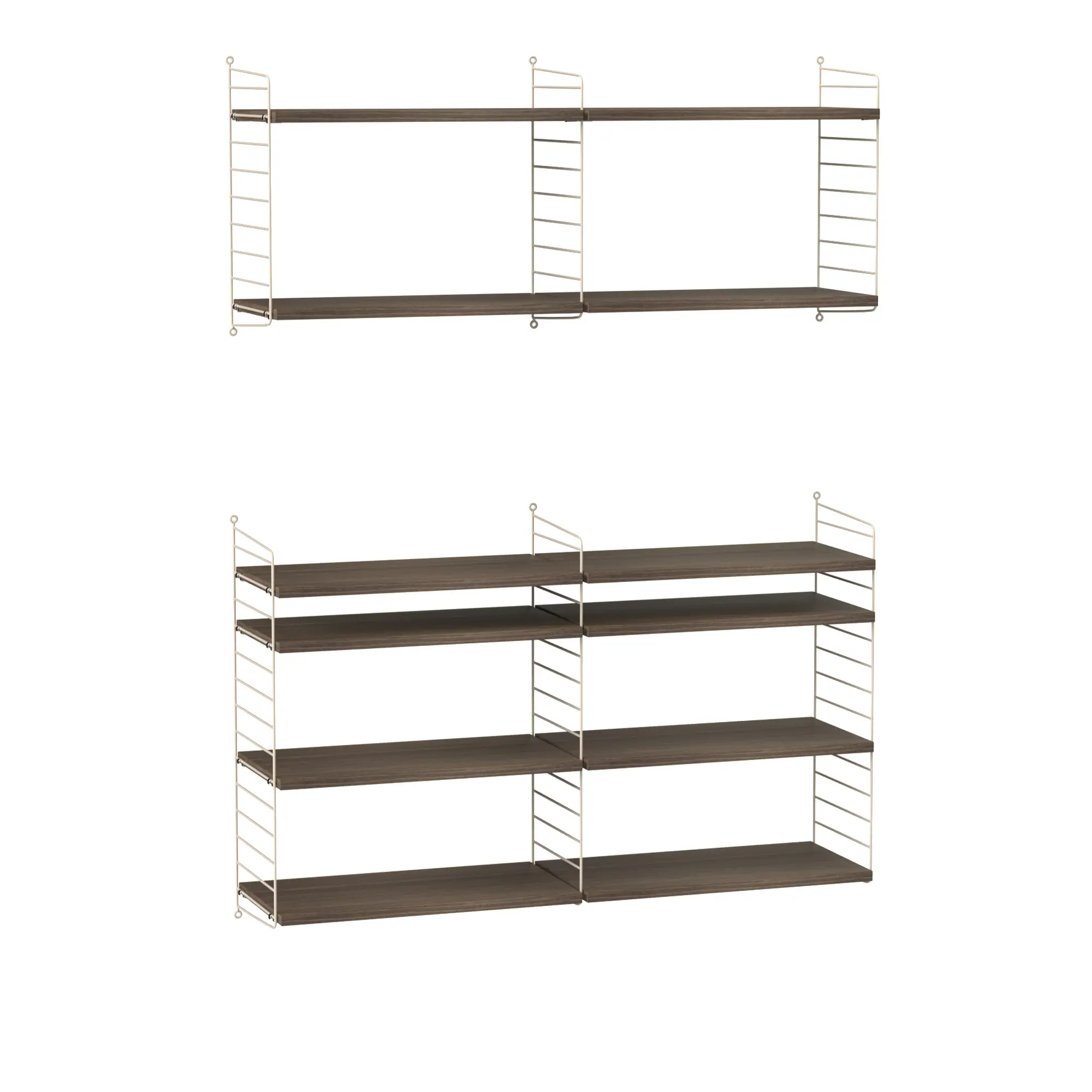 Stue hyllesystem N valnøtt/beige