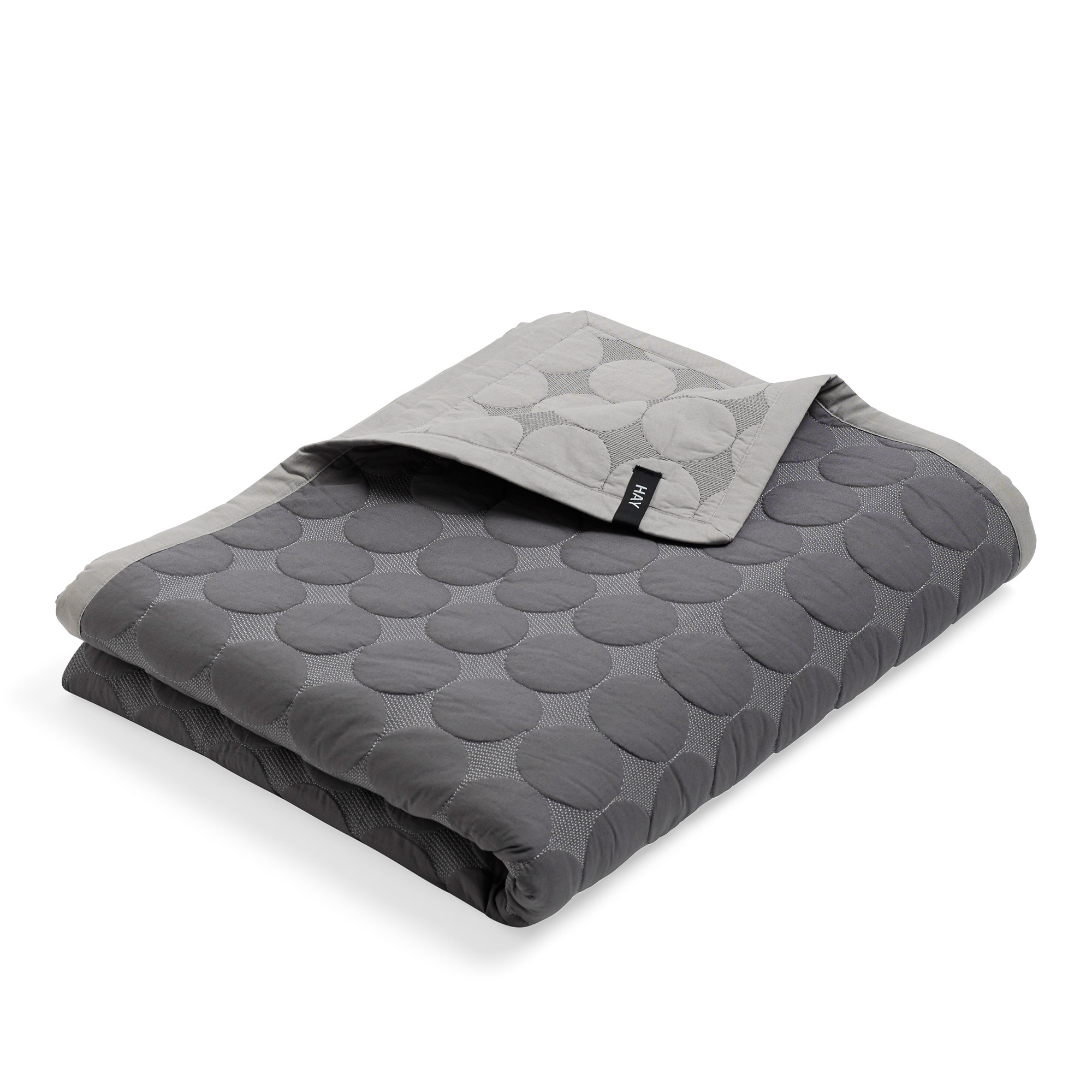HAY - Mega Dot (Organic) W195 X L245 Dark Grey - Sängöverkast - Grå - Bomull/Textilmaterial | Textilier - Sovrumstextilier - Sängöverkast | Möbelexperten