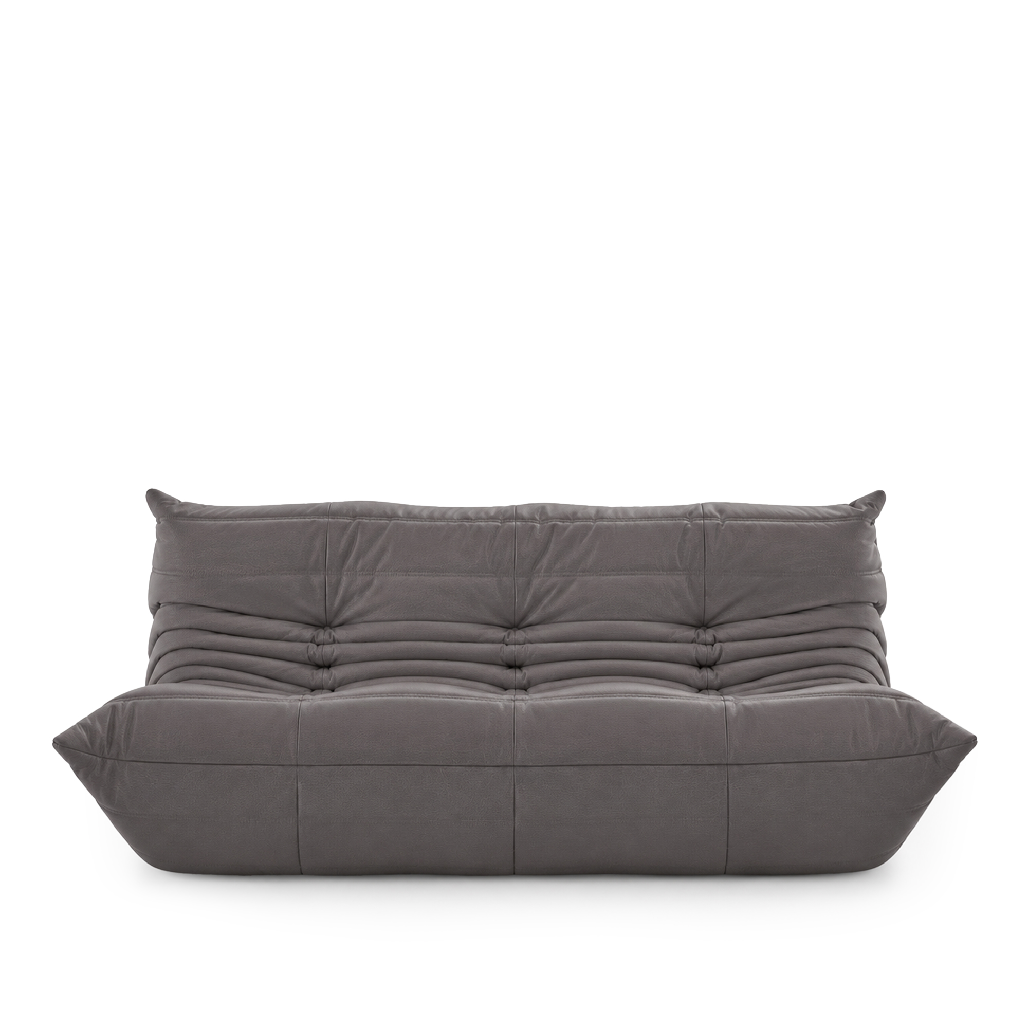 Ligne Roset - Togo Large Settee Without Arms Kyoto Taupe Leather 5299 - Soffor - Michel Ducaroy