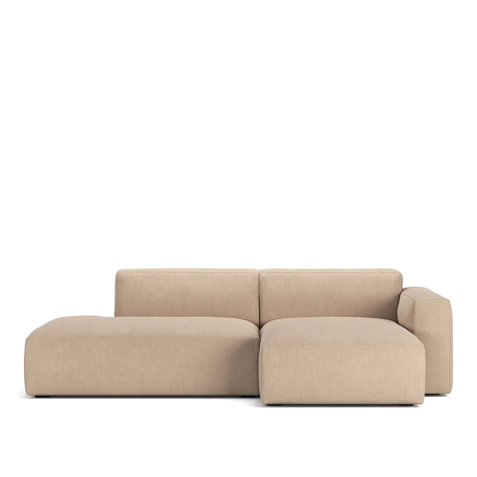 Brick 2-Seater Chaise Lounge Open End Left with removable upholstery – Shadow Beige