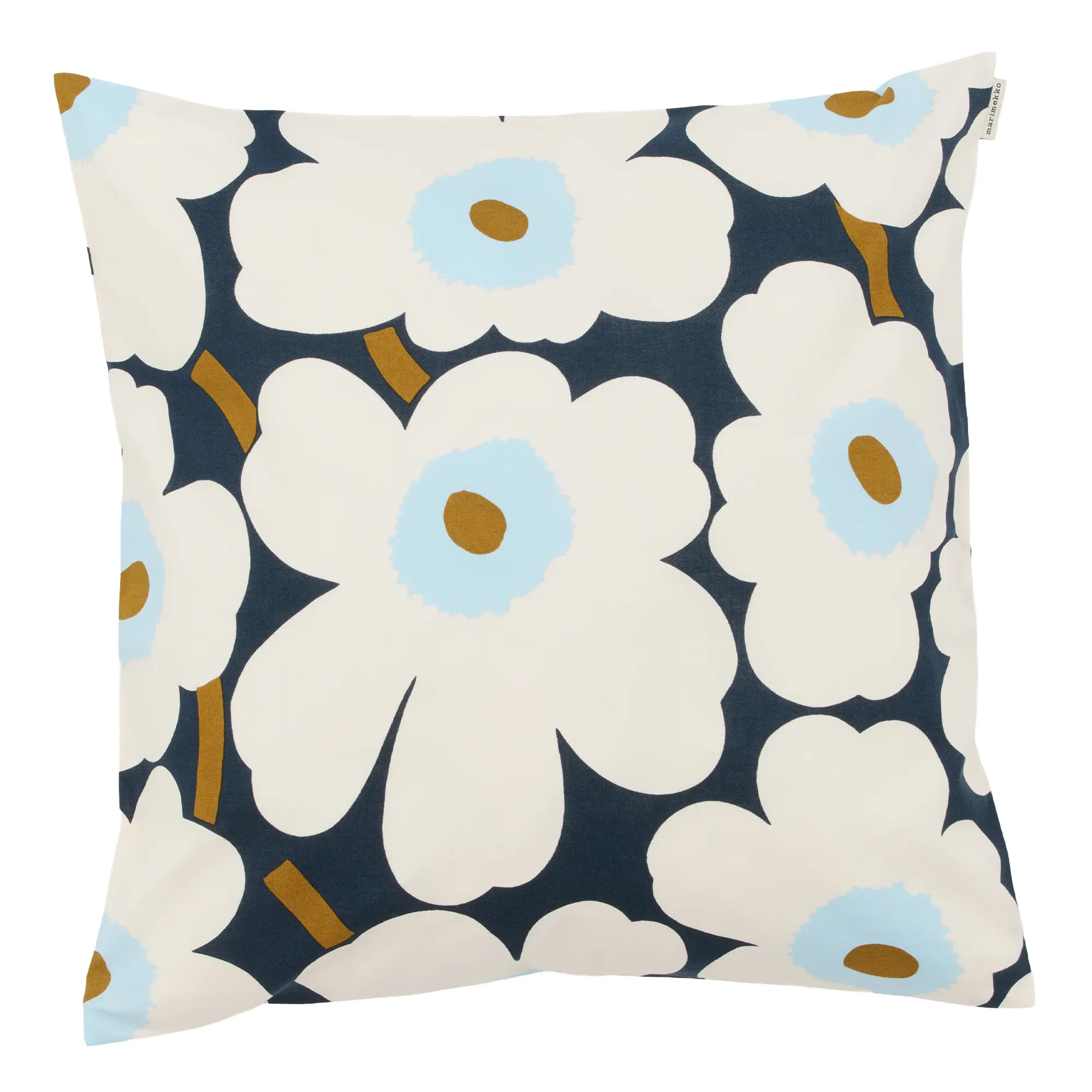 Pieni Unikko Blueberry White Cold Blue putetrekk 50 x 50 cm