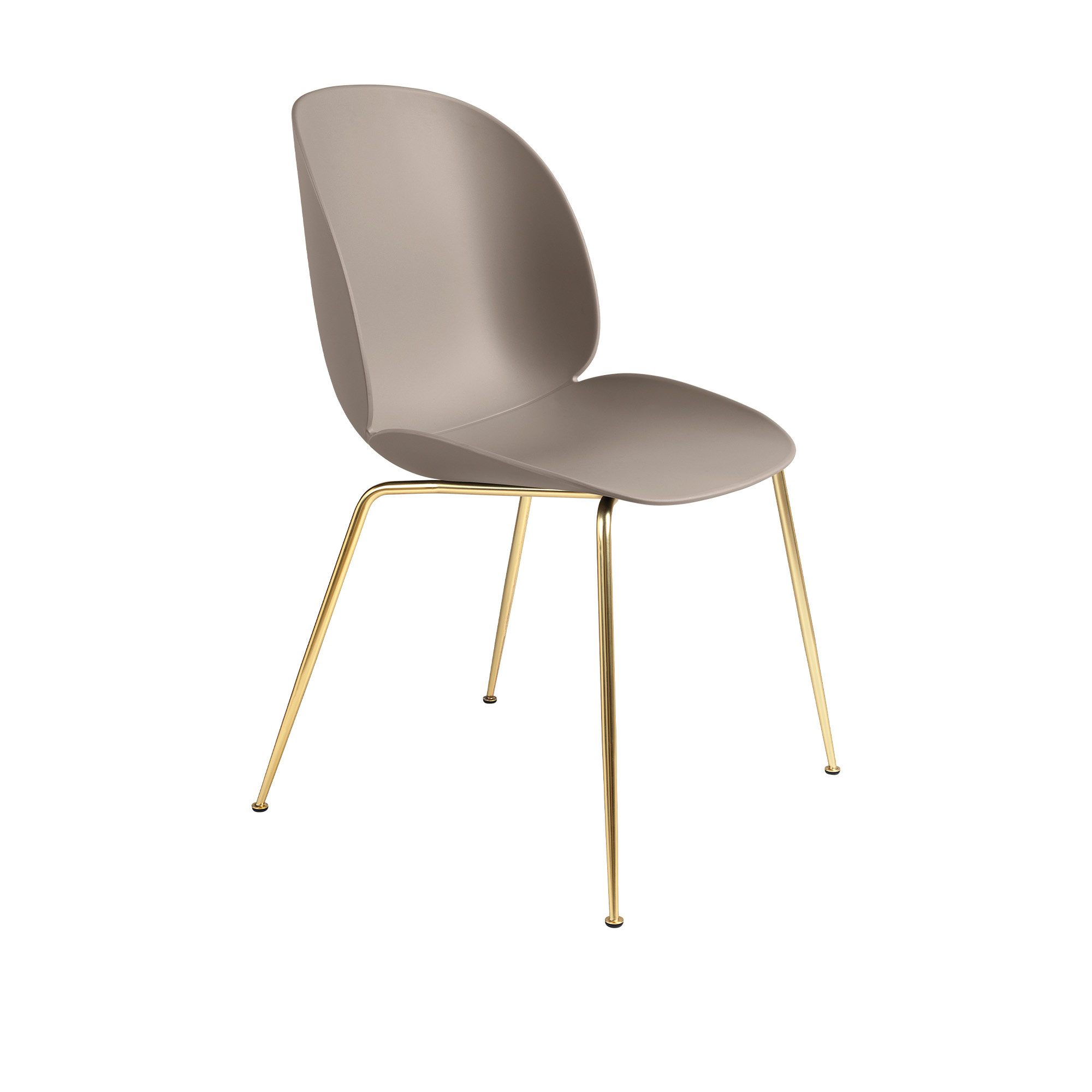 Gubi - Beetle Dining Chair Unupholstered New Beige / Brass - Matstolar - GamFratesi