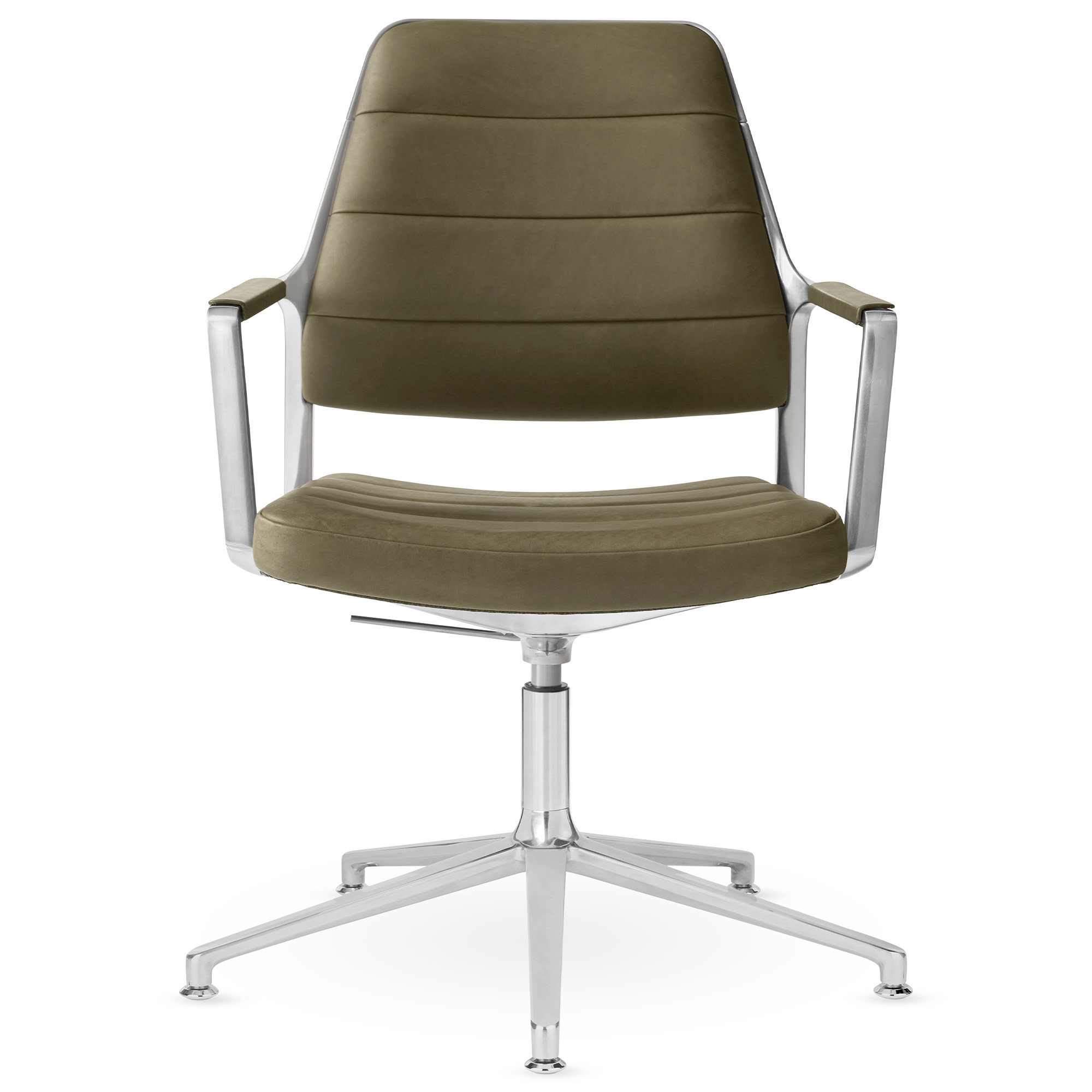 Vipp - Vipp455+ Swivel chair, polished, gliders, Bosco leather - Kontorsstolar