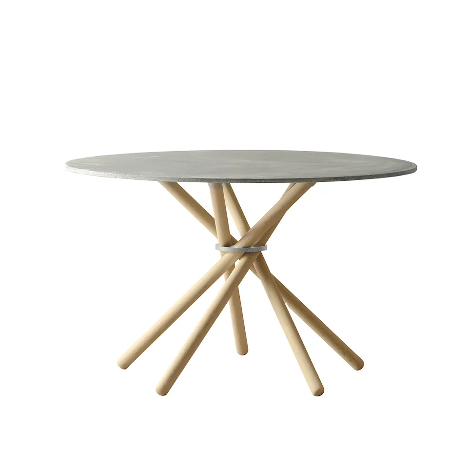 Hector 120 - Dining Table, Linoleum Burgundy / Dark Oak / Brass