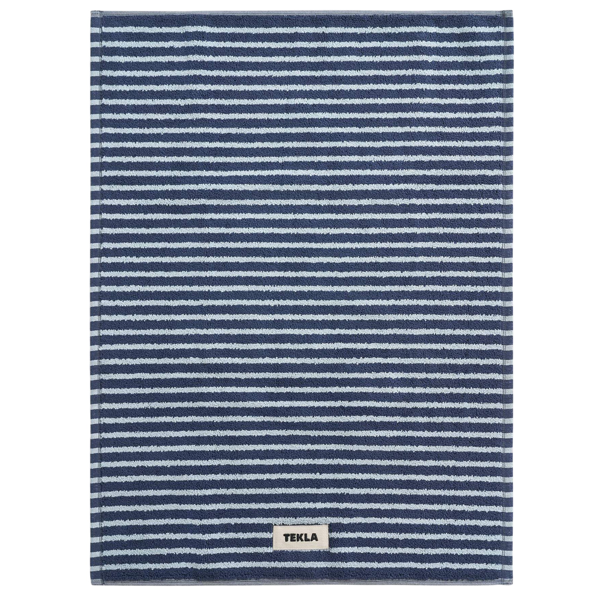 tekla -  terry river stripes badrumsmatta 50 x 70 cm - bomullsmattor - blå