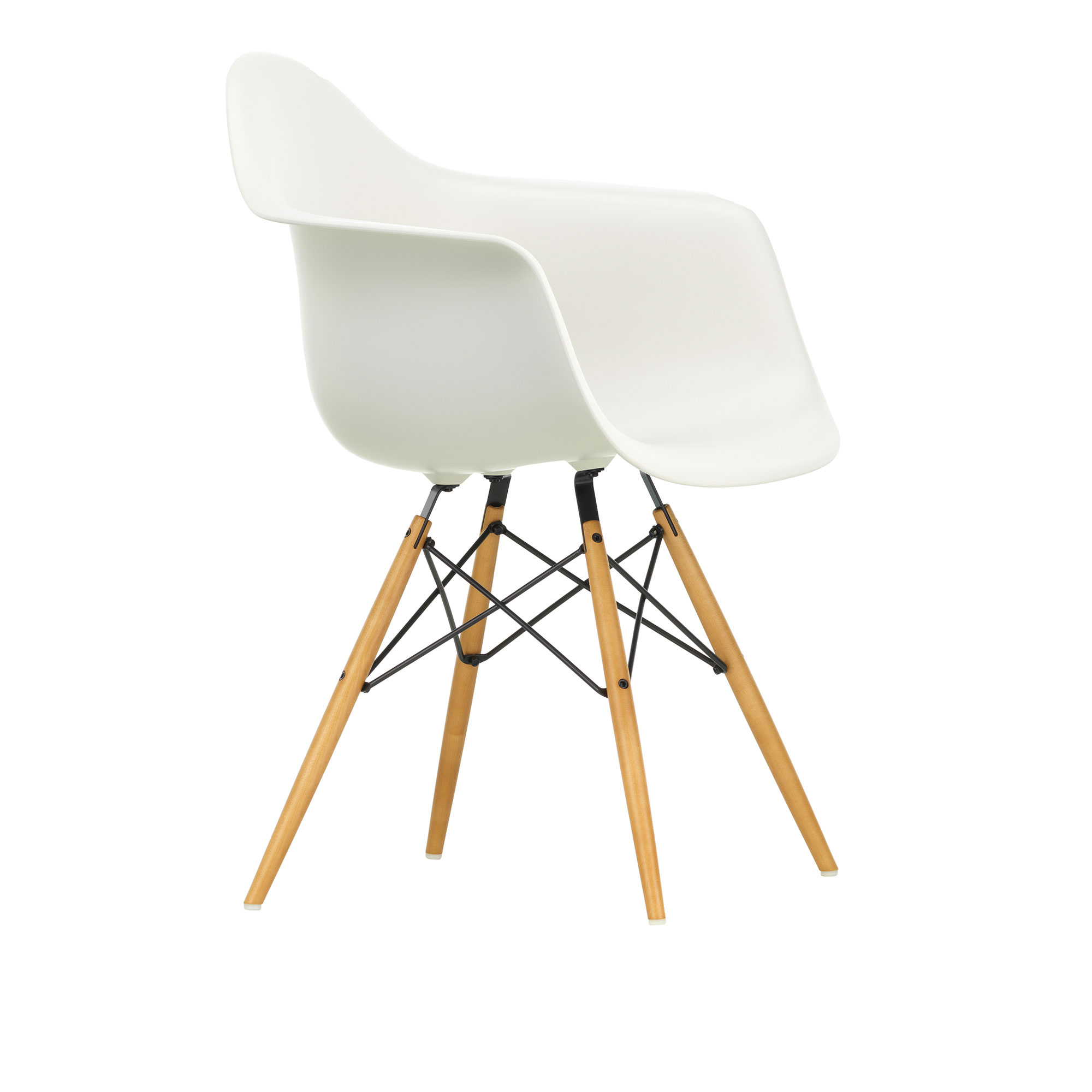 Vitra - Eames Plastic Armchair DAW - 04 White - Golden Maple - Matstolar - Charles & Ray Eames - Vit - Metall/Trä/Plast