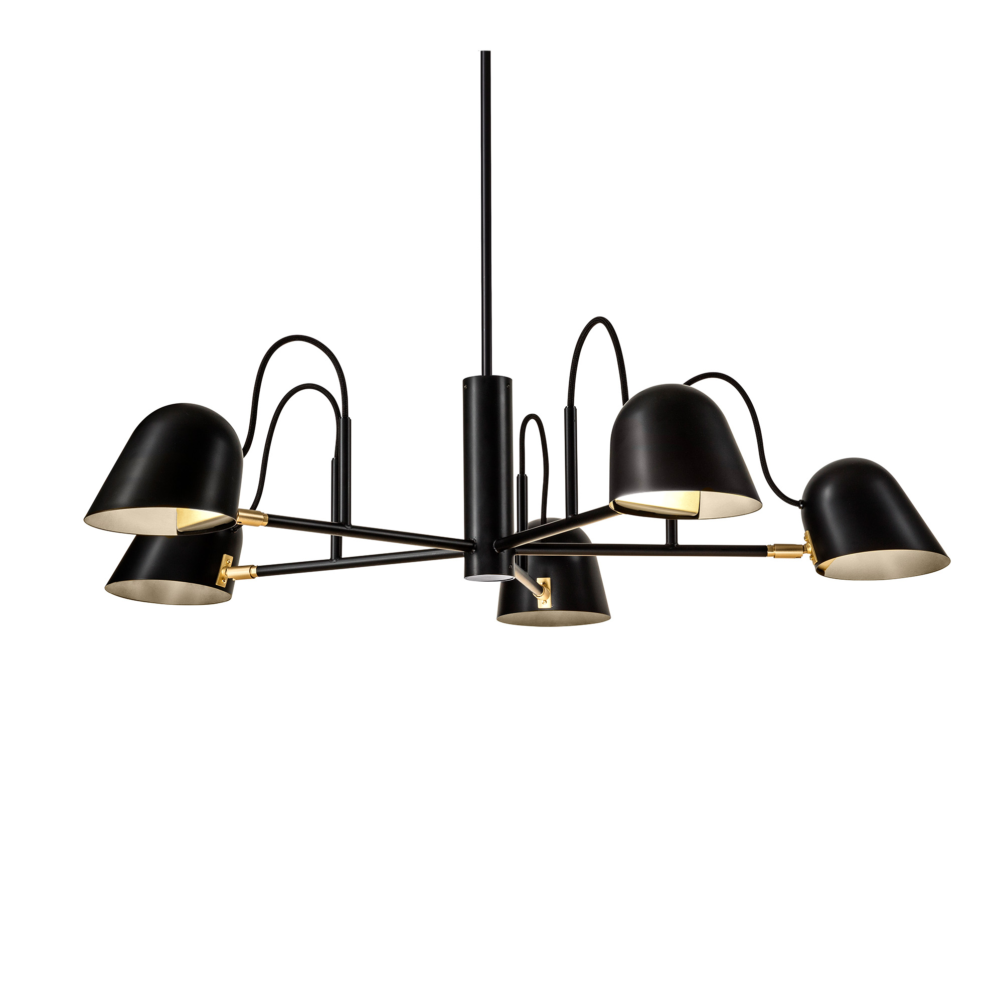 Örsjö Belysning - Streck Pendellampa 5, Svart - Takkronor - Joel Karlsson - Svart