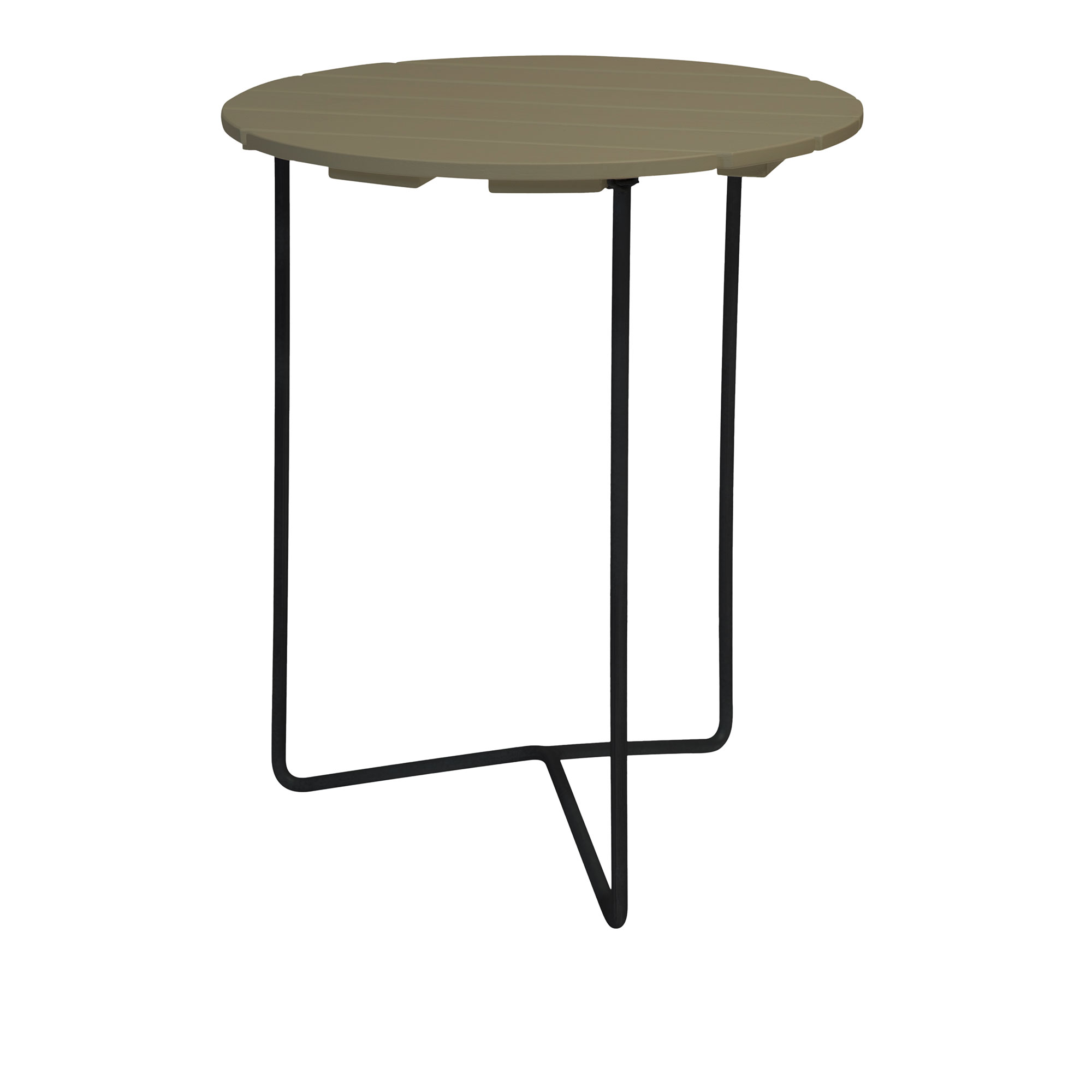 Grythyttan Stålmöbler - Bord 6B Ø60 cm Svart stativ Ljusgrön ek - Småbord och sidobord utomhus - Grön | Utemöbler - Utebord - Småbord Och Sidobord Utomhus | Möbelexperten