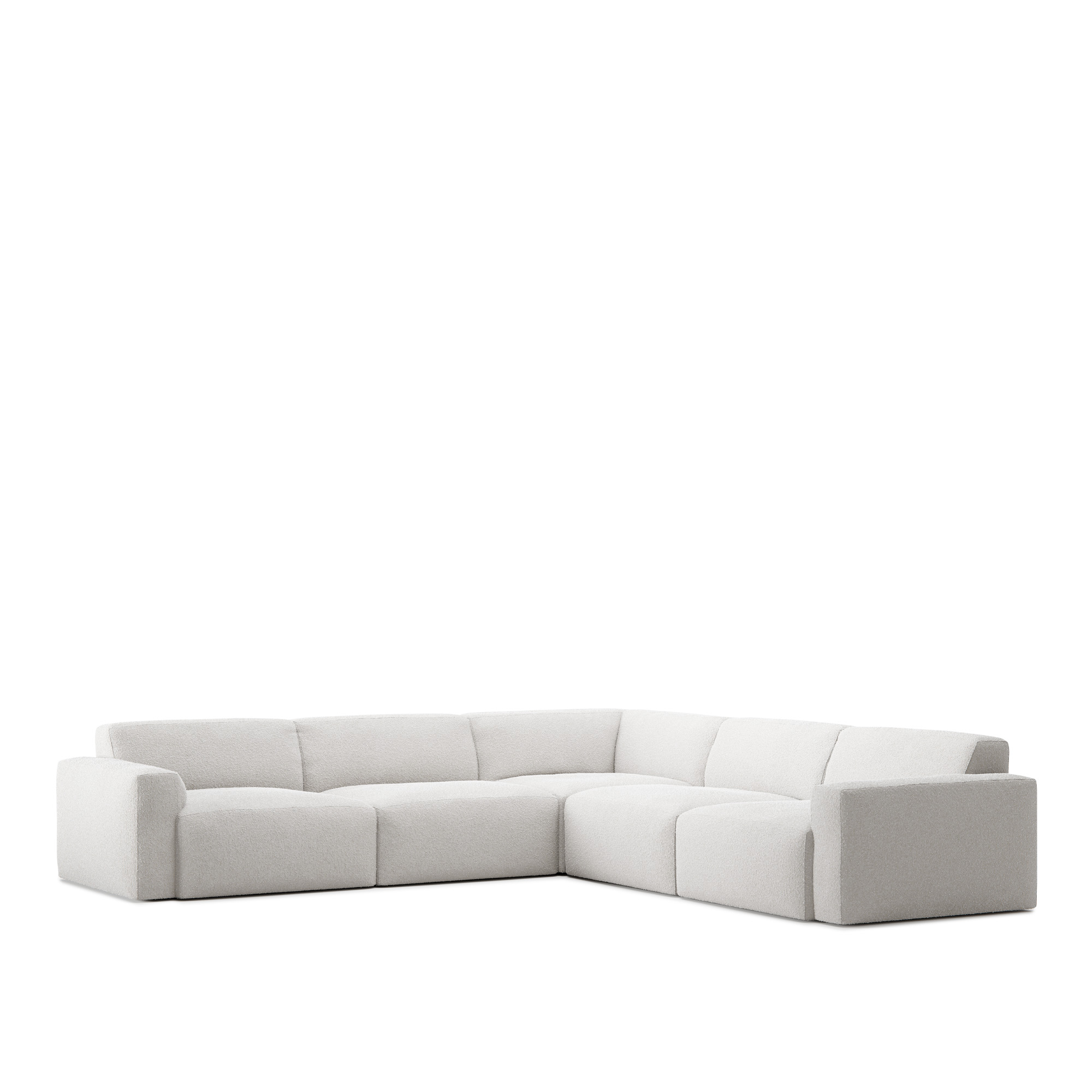 no ga - brick 5-seater corner med avtagbar klädsel – ascot white - soffor - vit - dun/metall/trä/textilmaterial