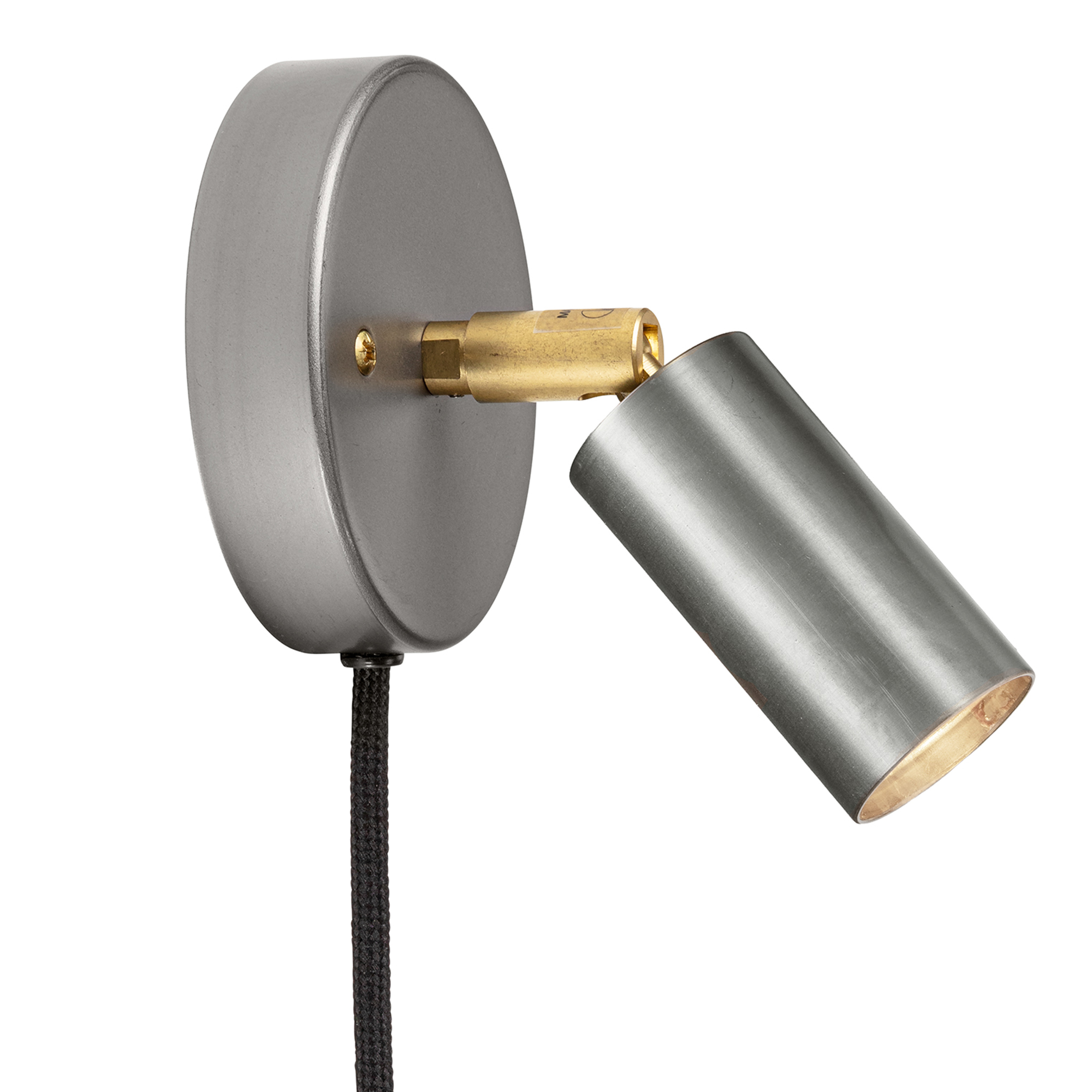 Örsjö Belysning - Starlight 1 spotlight with cable – Raw steel - Spotlights - Jonas Bohlin - Silver - Metall/Textilmaterial | Belysning - Taklampor - Spotlights | Möbelexperten