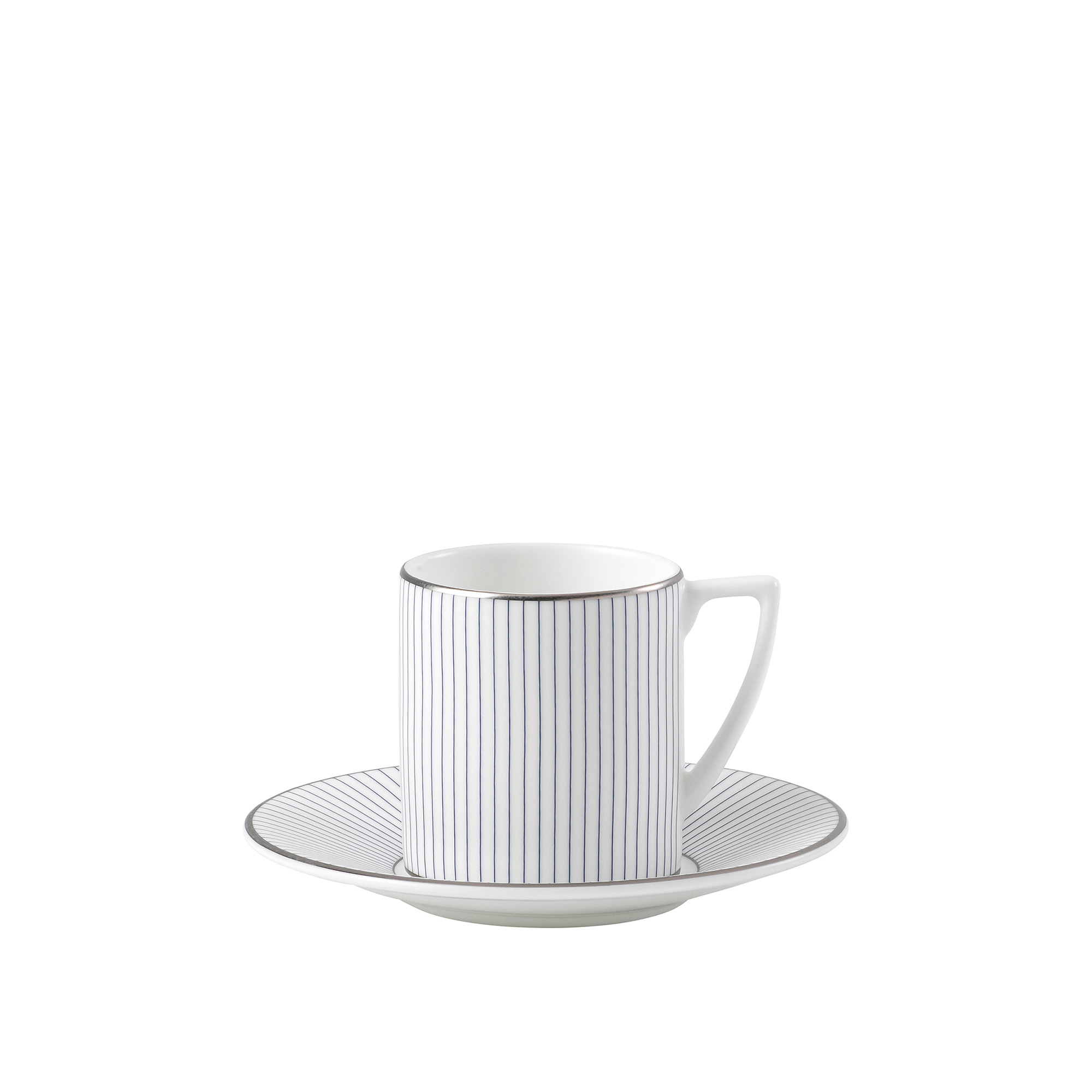 Wedgwood - Jasper Conran Pin Stripe Coffee Cup  Saucer - Kaffekoppar - Jasper Conran - Vit