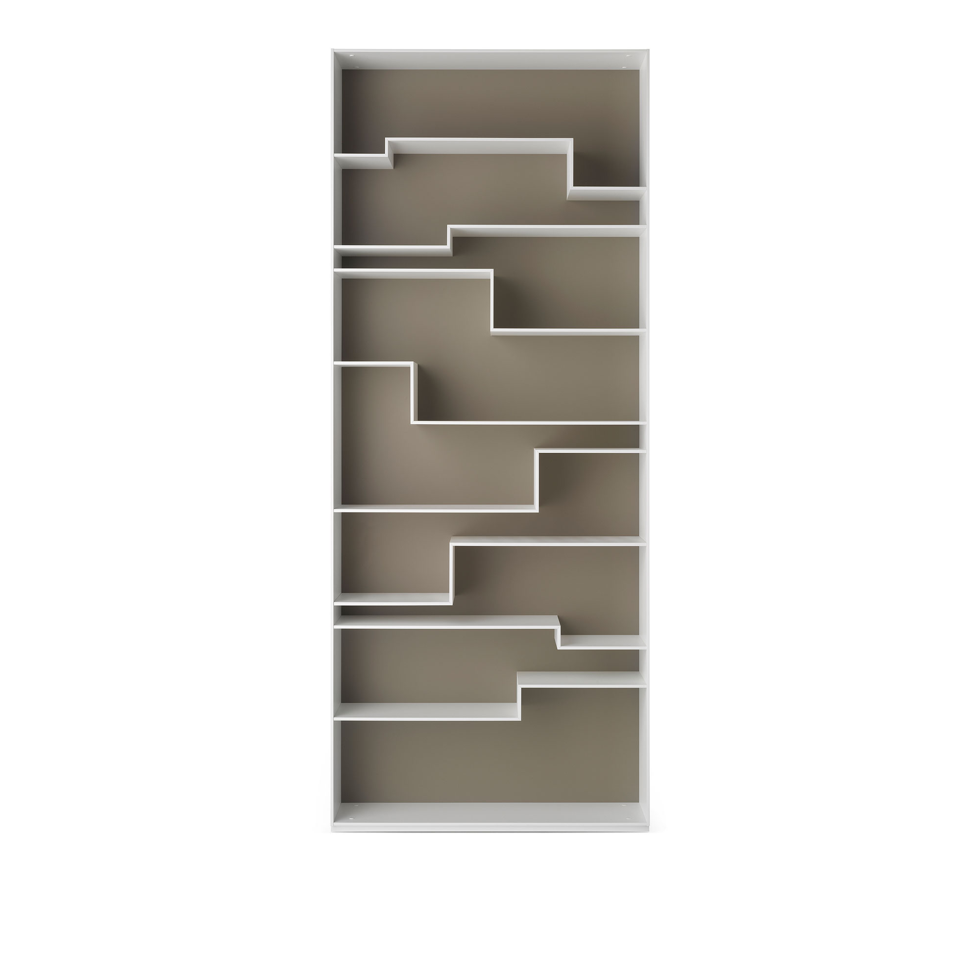 MDF Italia - Melody Bookcase, Matt White, Matt Dove Grey, Contrast Back - Bokhyllor - Neuland Industriedesign - Vit - MDF/Syntetiskt