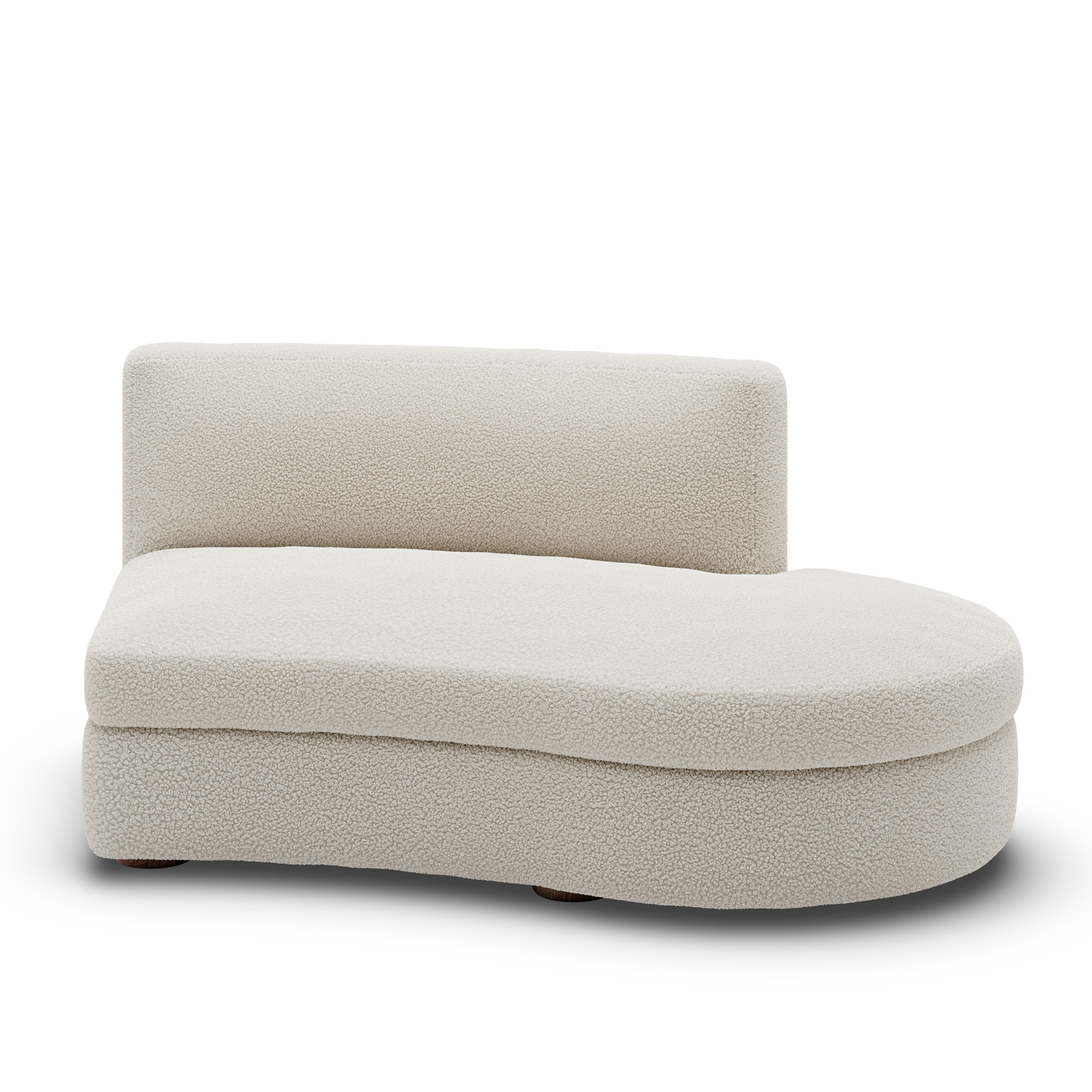 New Works - Coda Curved Open End Right - Module 42 - Fabric Category C - Drake 2 Spacedust - Modulsoffor & Hörnsoffor - John Astbury - Trä/Textilmaterial