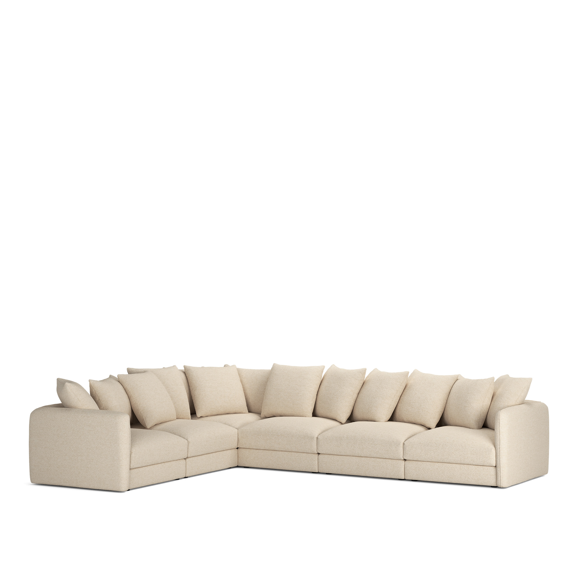 NOGA - Pavarotti 6-Seater Corner, Removable Cover, Cushion Variant 01, Lucinasco 20 - Soffor - Beige