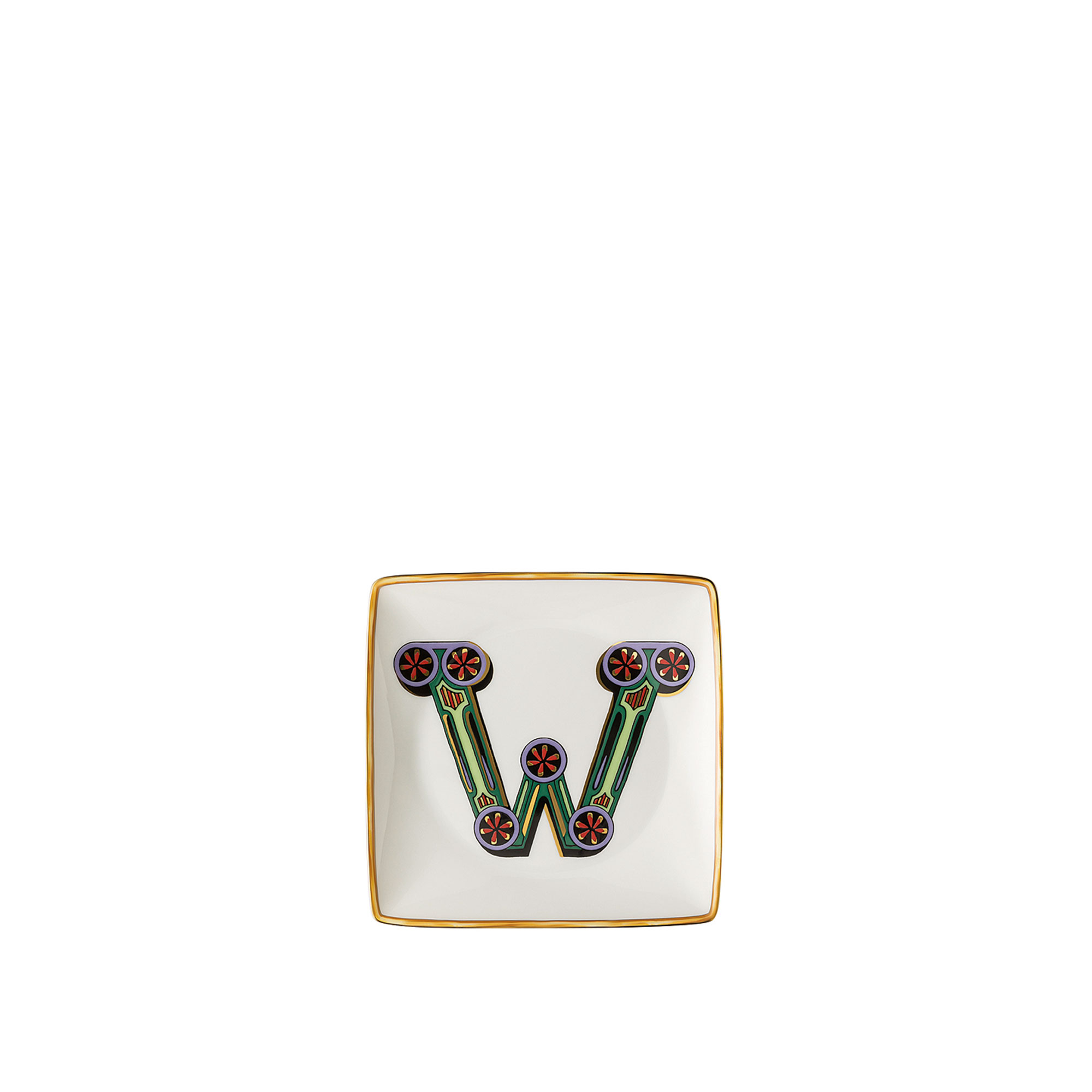 Versace - Alphabet Plate W - 12 cm - Uppläggningsfat - Flerfärgad