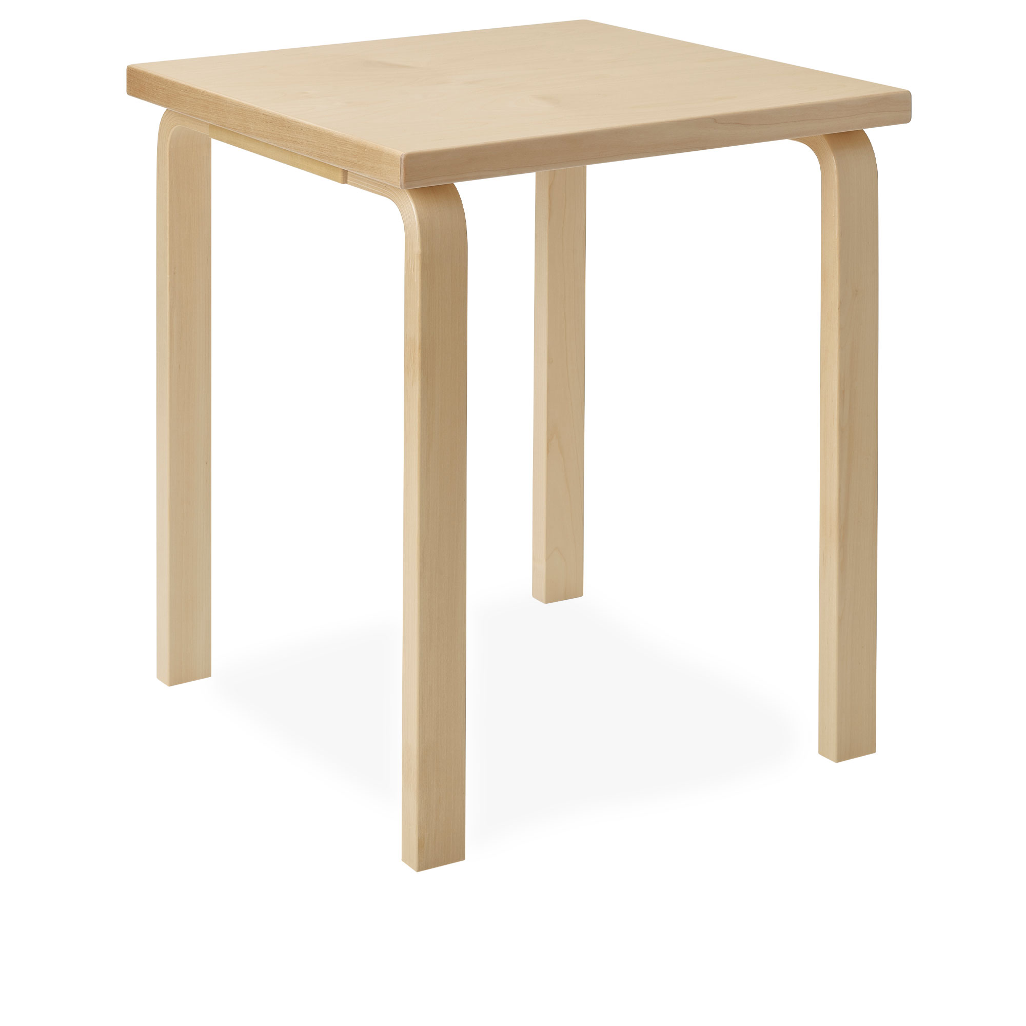 Artek - Aalto bord kvadratiskt 80C björkfanér - Matbord - Alvar Aalto - Träfärgad - Trä