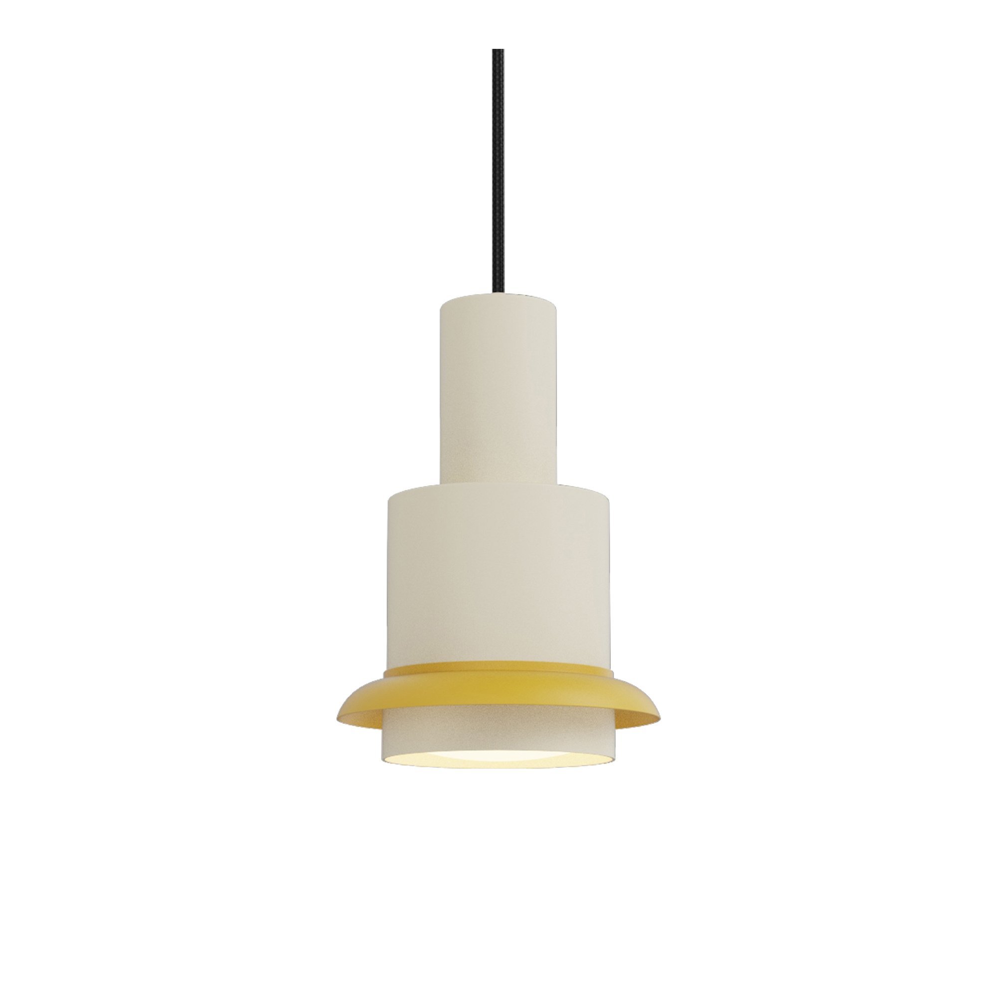 DCWéditions - Chaumont 190 Pendant lamp Ø19 cm H28 cm – White & Yellow - Pendellampor - Marc Held - Vit,Gul | Belysning - Taklampor - Pendellampor | Möbelexperten