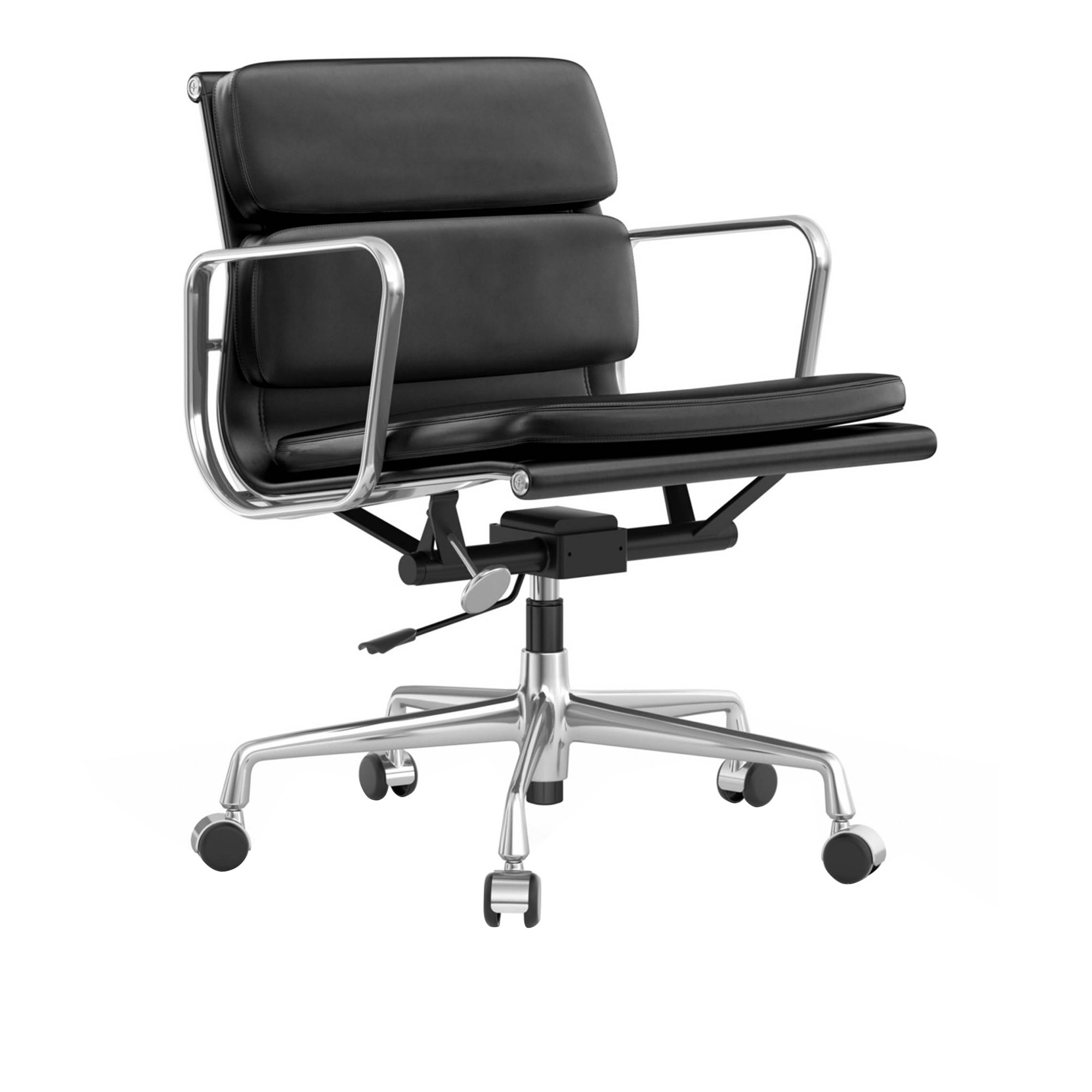 Vitra - Soft Pad Chairs EA 217, Polerat, Läder: Kat. L40 - Leather Premium - 72 - Skrivbordsstolar - Charles & Ray Eames - Vit