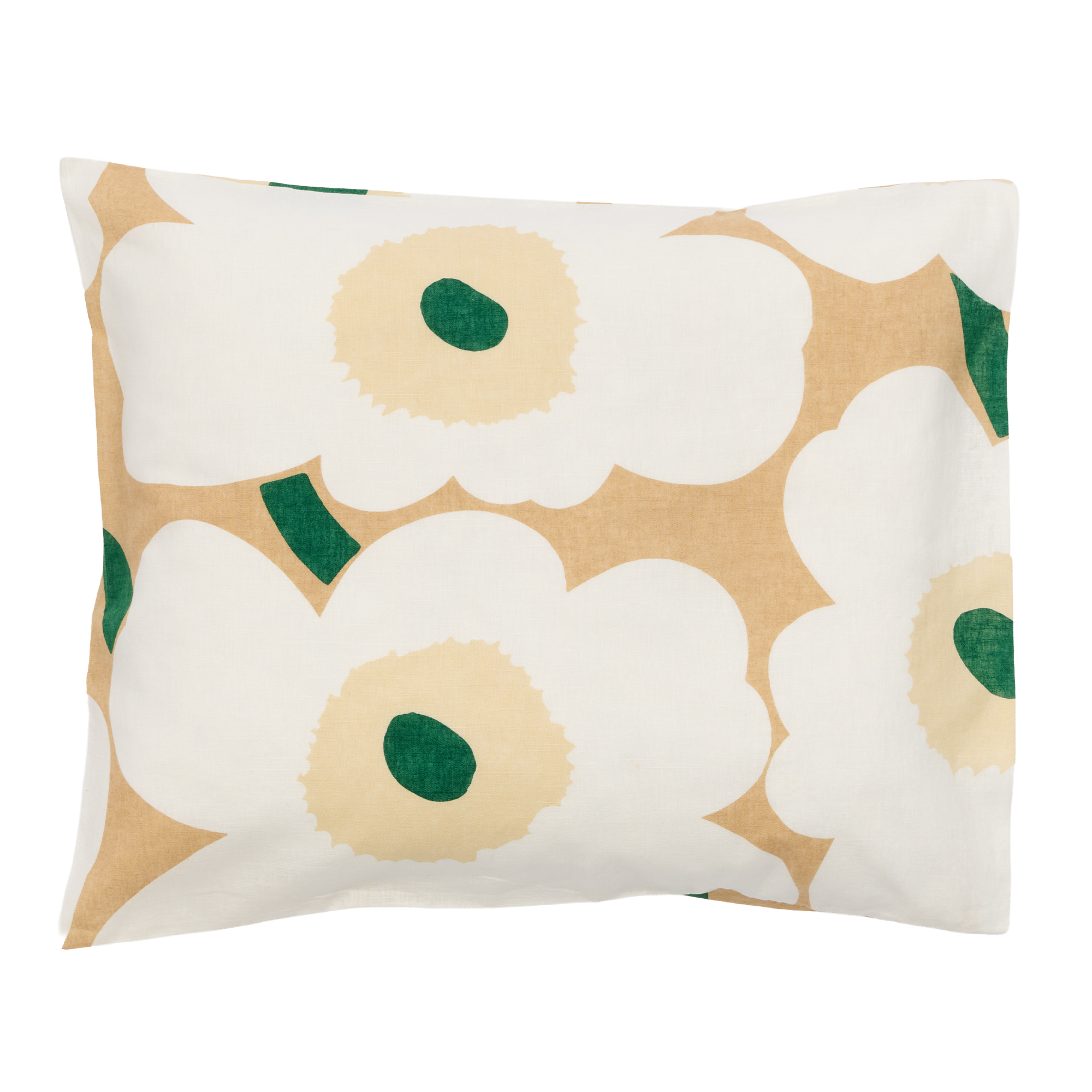 Marimekko - Unikko Pc 50 x 60 cm Sand, Off-White, Emerald - Örngott | Textilier - Sovrumstextilier - Örngott | Möbelexperten
