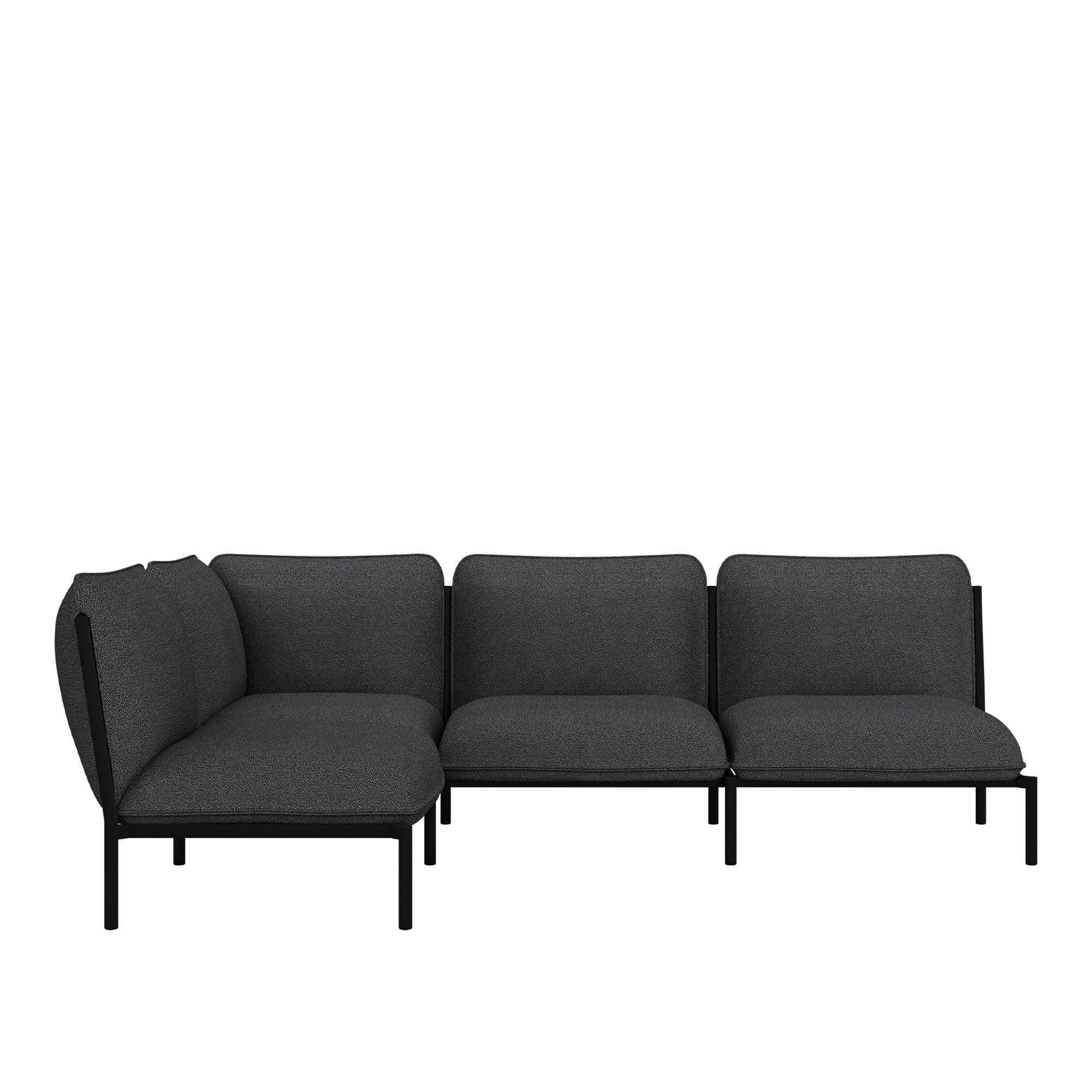 HEM - Kumo Corner Sofa - Left Graphite - Soffor - Anderssen & Voll - Grå - Metall/Syntetiskt/Skum/Ull