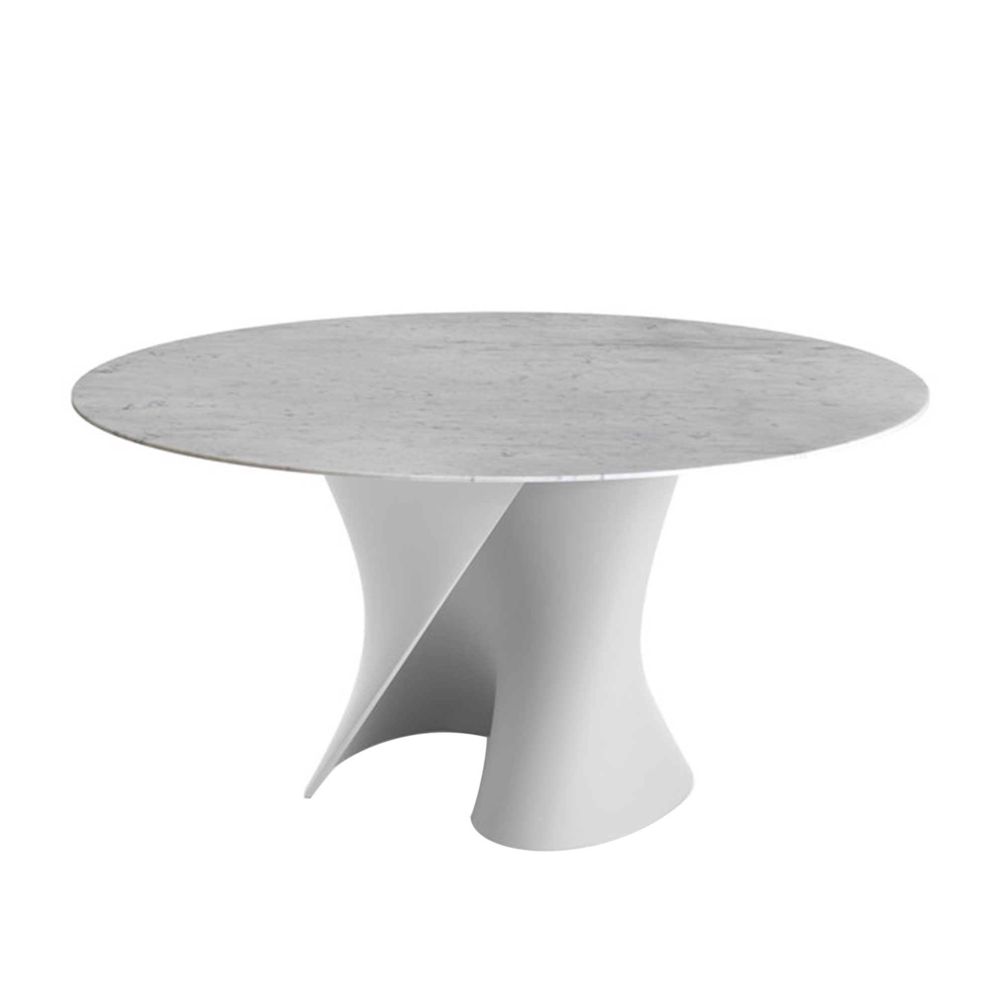 MDF Italia - S Table Marble Top Ø126, Carrara Matt White, Cristalplant Matt White frame - Matbord - Xavier Lust - Vit - Syntetiskt/Sten