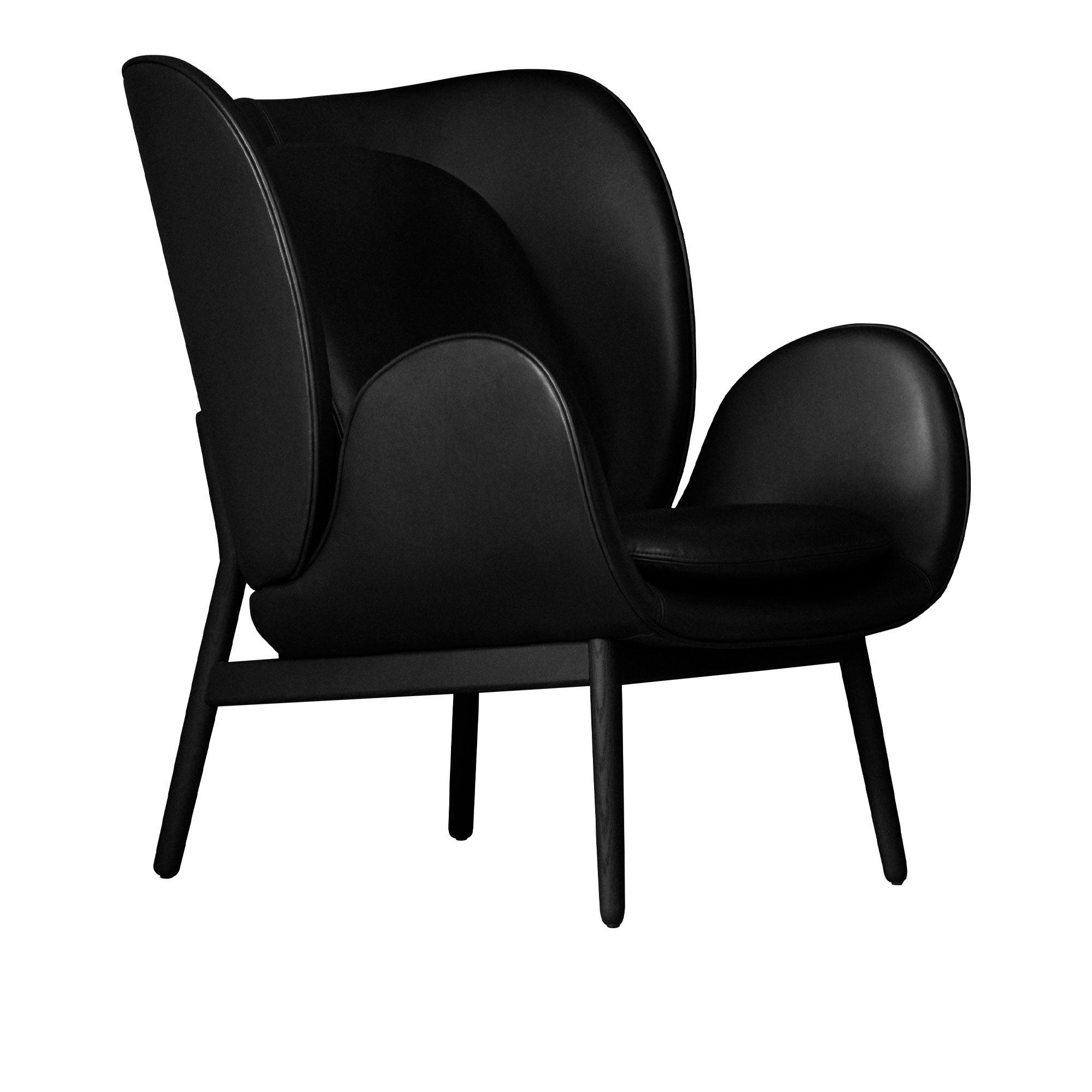 Fogia - Embrace Fåtölj, Svartbetsad ek , Läder Elmosoft - Fåtöljer - Norm Architects - Brun - Läder/Trä