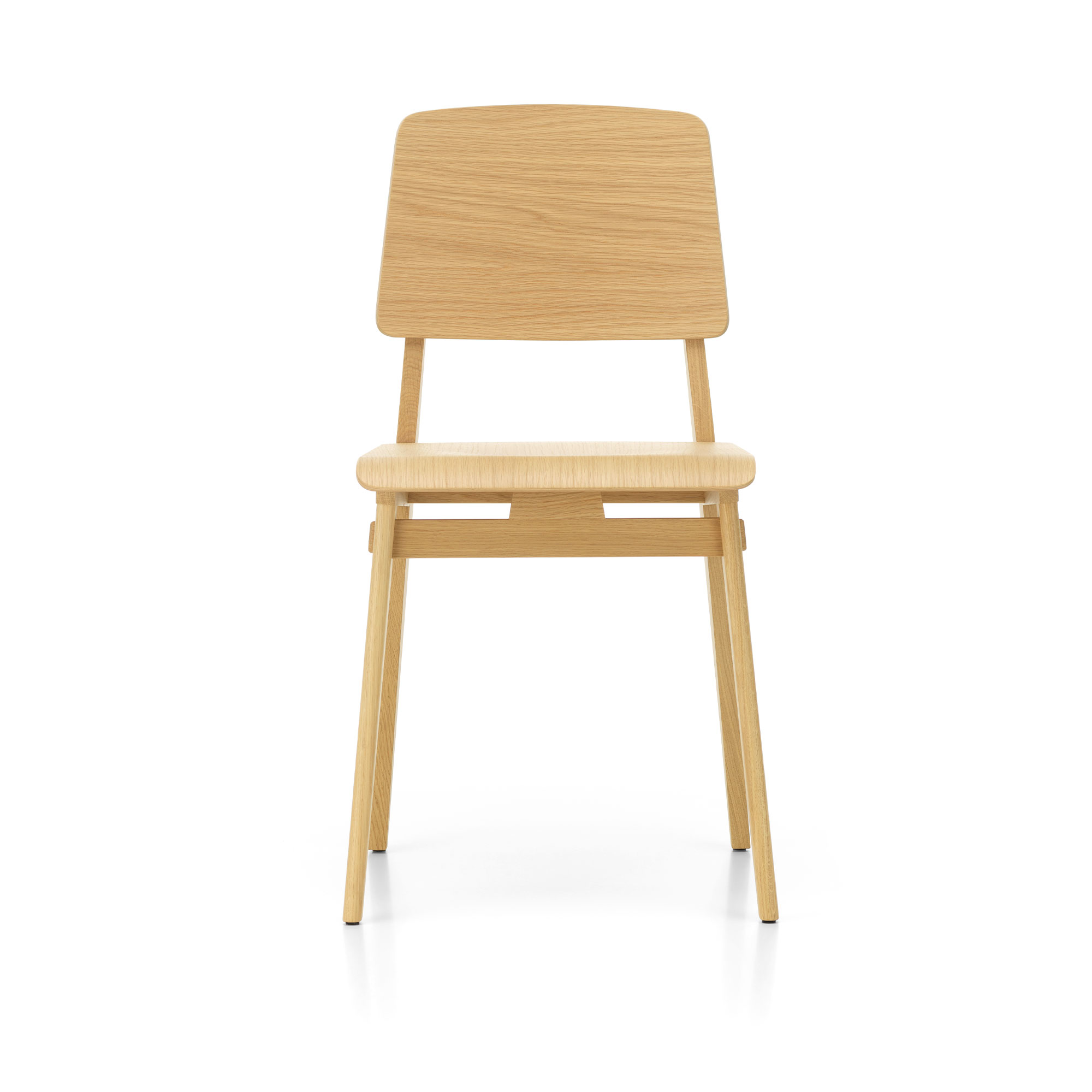 Vitra - Chaise Tout Bois Natural Oak, Felt Glides For Hard Floor - Matstolar - Jean Prouvé - Träfärgad - Trä