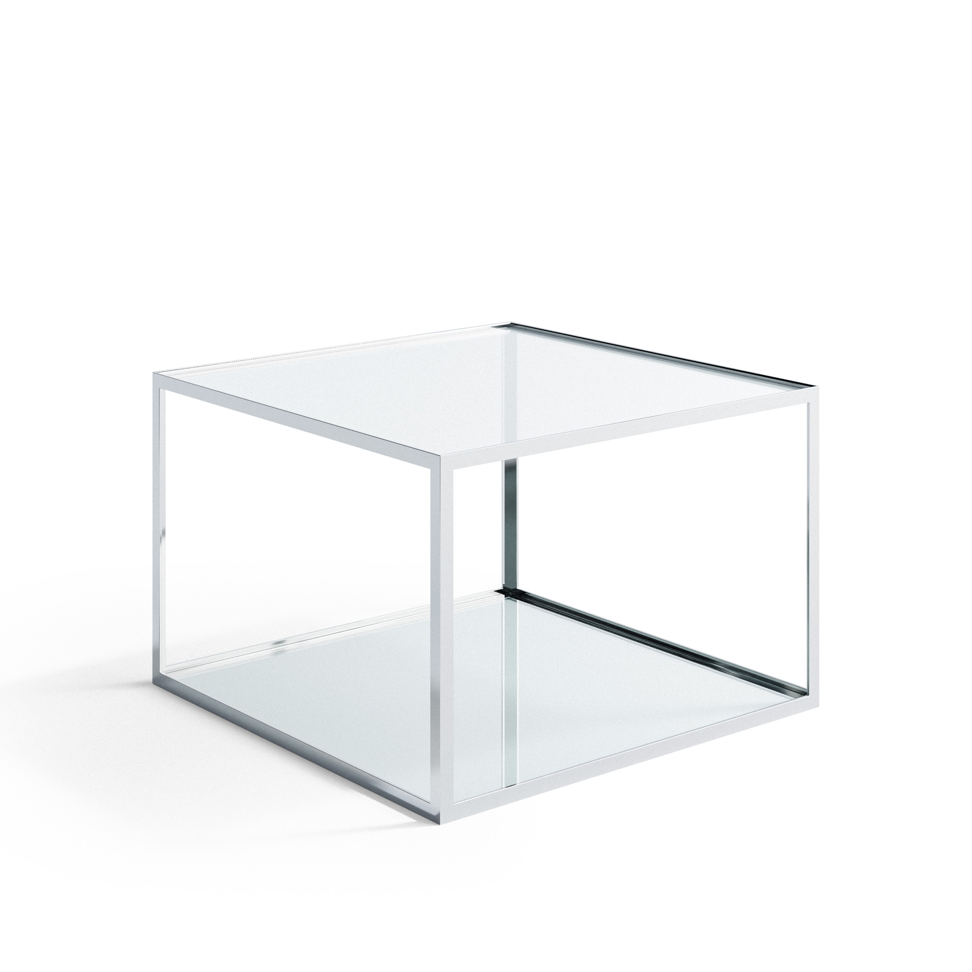 DUX - Alberto Glasbord 60 x 60 cm, Krom - Sängbord - DUX Design Team