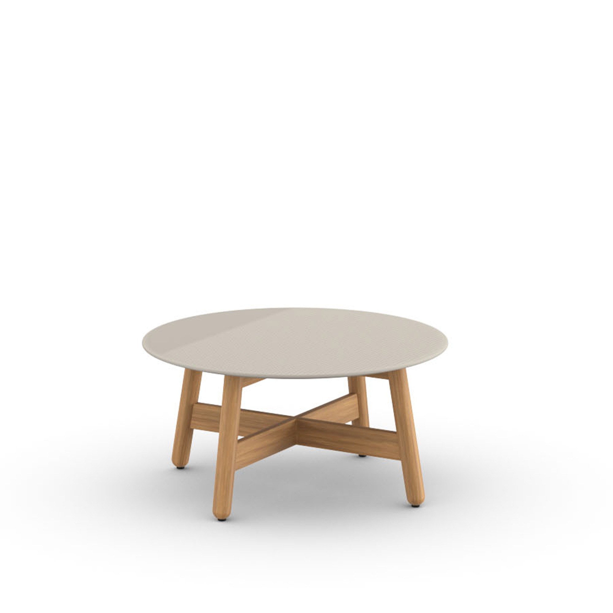 Dedon - Mbrace Coffee Table Teak / Chalk - Soffbord utomhus - Sebastian Herkner - Brun,Träfärgad,Vit - Trä/Sten