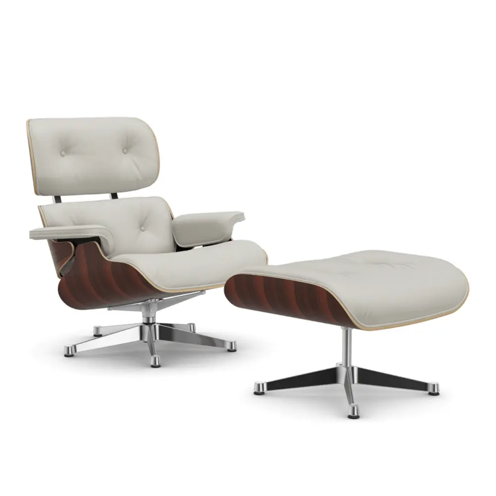Eames Lounge Chair & Ottoman Santos Palisander Polished