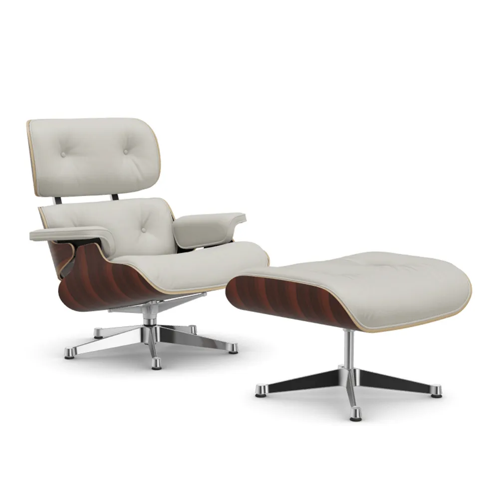 Eames Lounge Chair & Ottoman Santos Palisander Polished