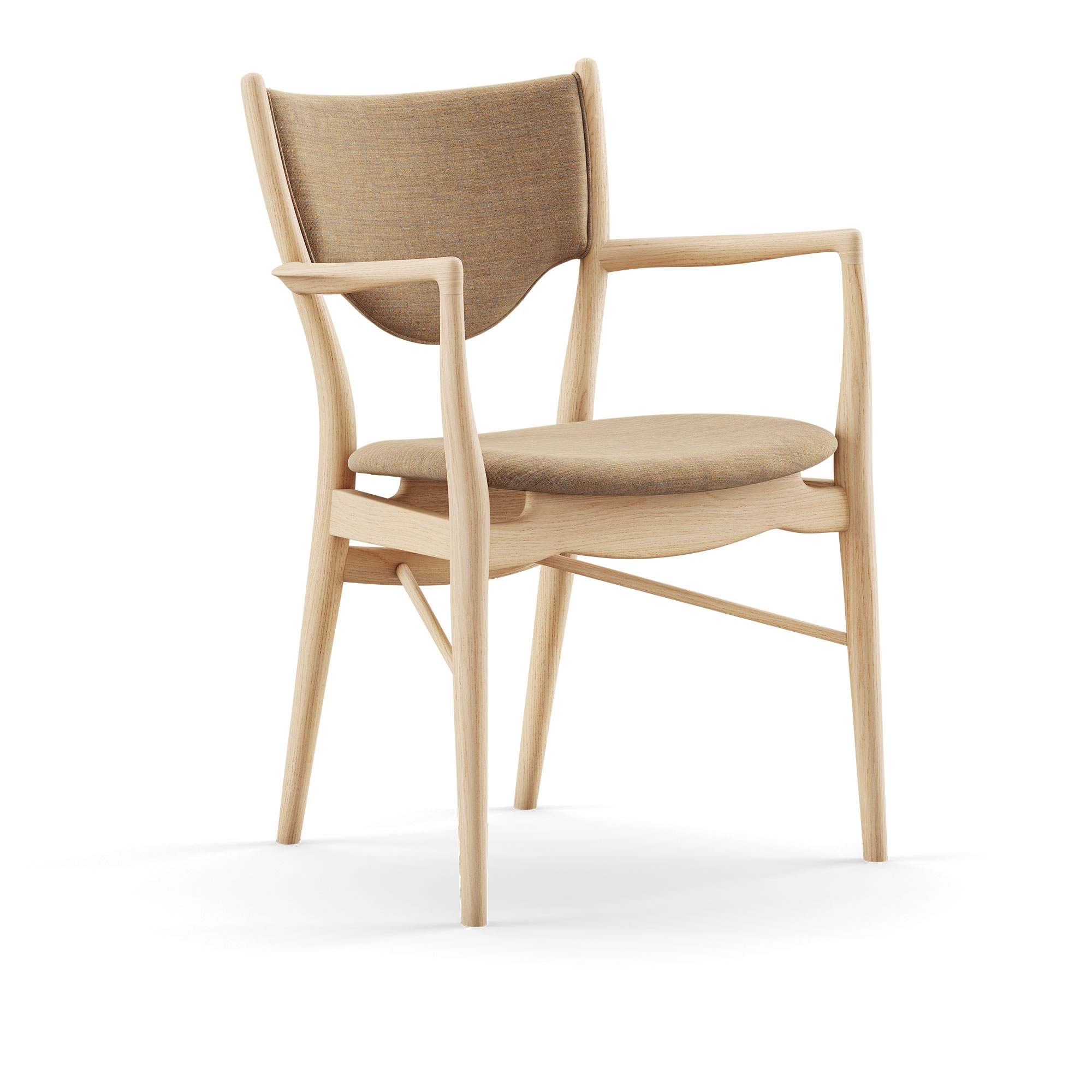 House of Finn Juhl - 46 Armchair, Clear oiled oak, Cat. 1 Remix 242 - Spisestoler - Finn Juhl - Beige,Tre farget - Tre/Tekstilmateriale