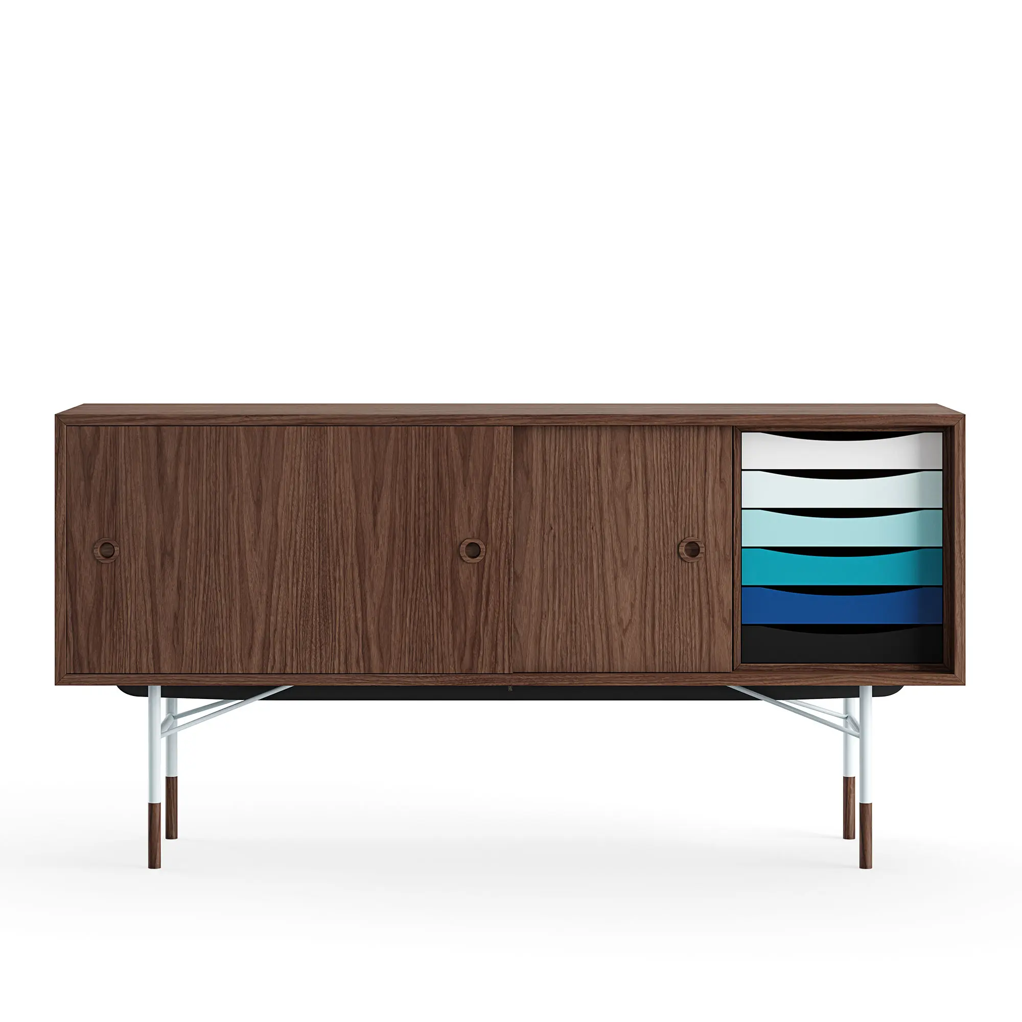 Sideboard Cold med lådor Walnut Veneer