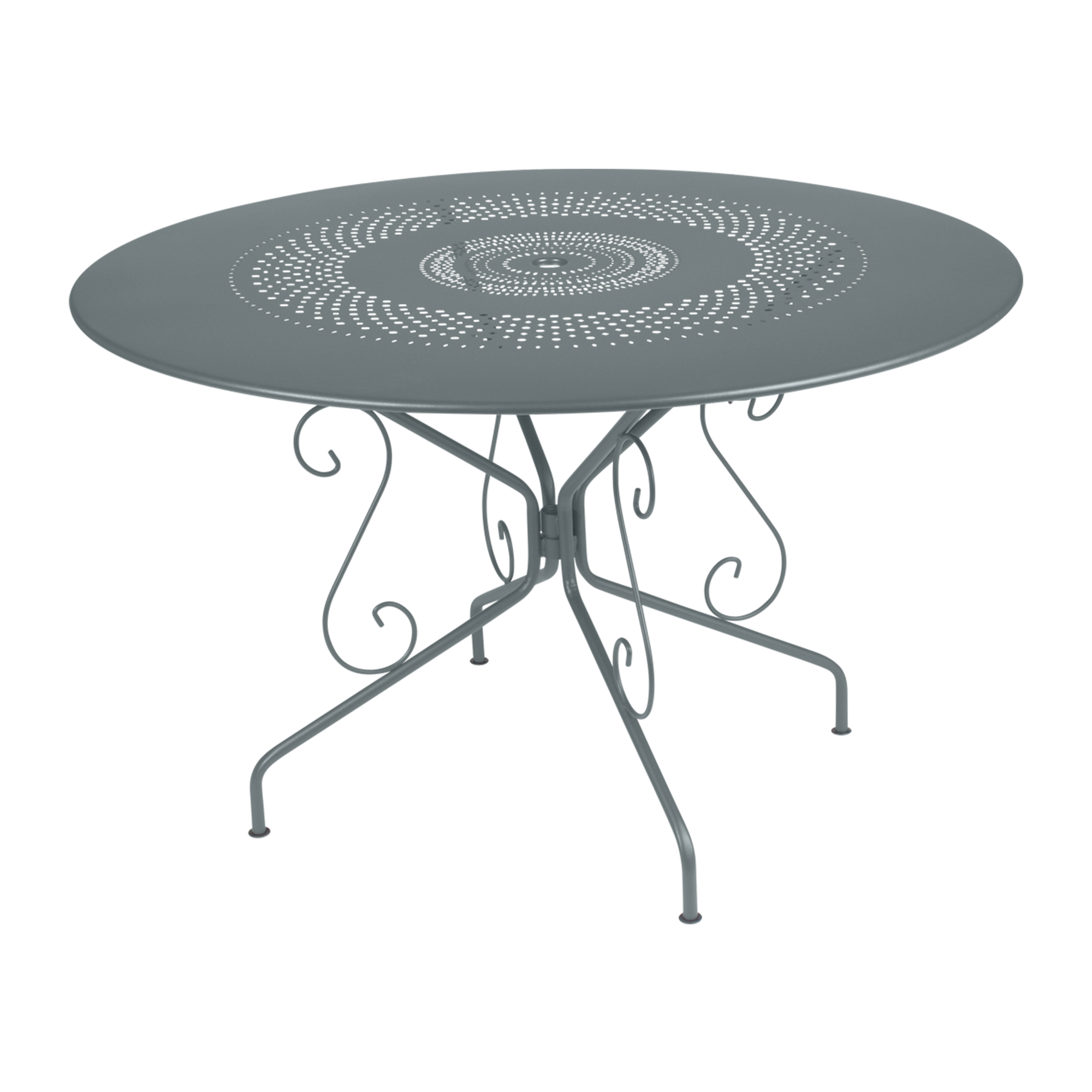 Fermob - Montmartre Table Ø 117 cm, Storm Grey - Matbord utomhus - Grå - Metall