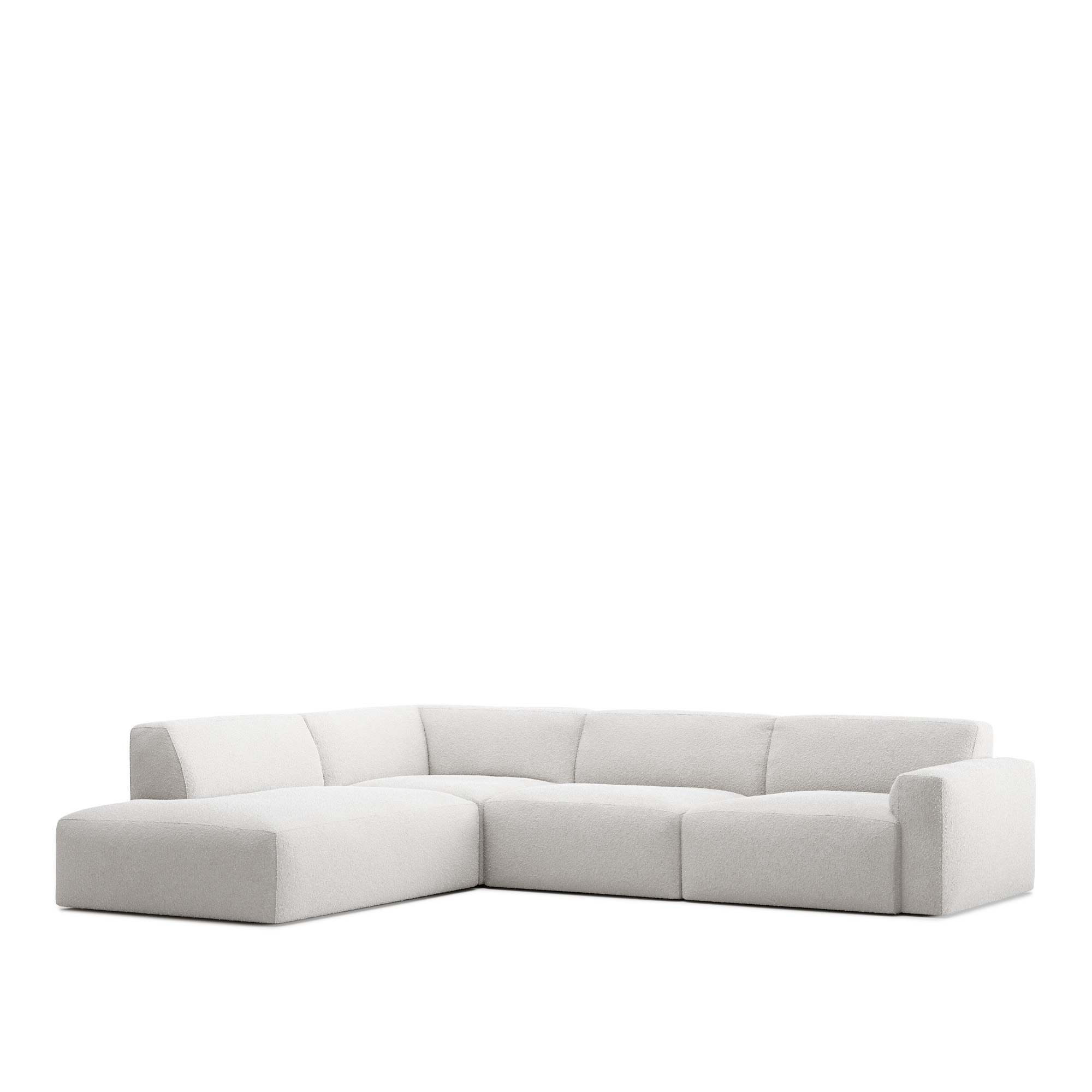 no ga - brick 4-seater corner open end left med avtagbar klädsel – ascot white - soffor - vit
