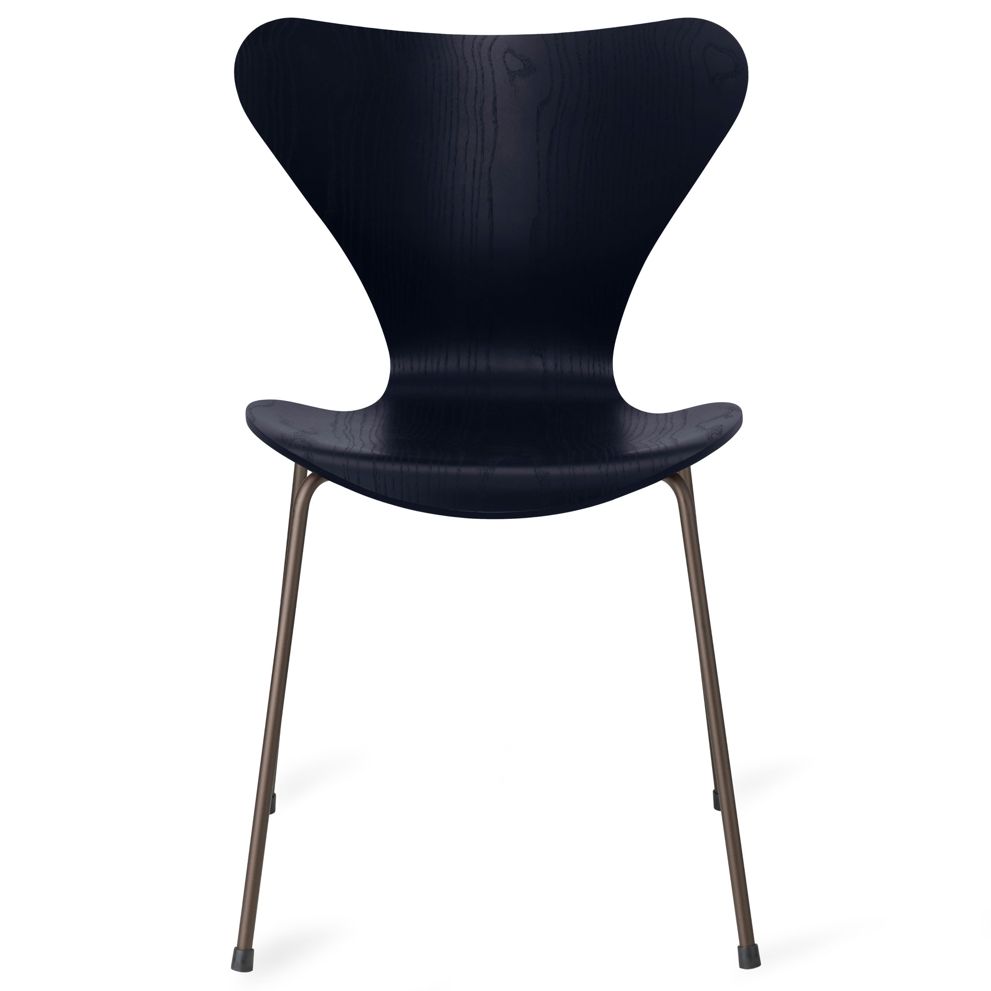 Fritz Hansen - Sjuan 3107 stol färgad askfanér brown bronze / midnight blue - Matstolar - Arne Jacobsen - Blå - Metall/Trä | Möbler - Stolar Och Pallar - Matstolar | Möbelexperten