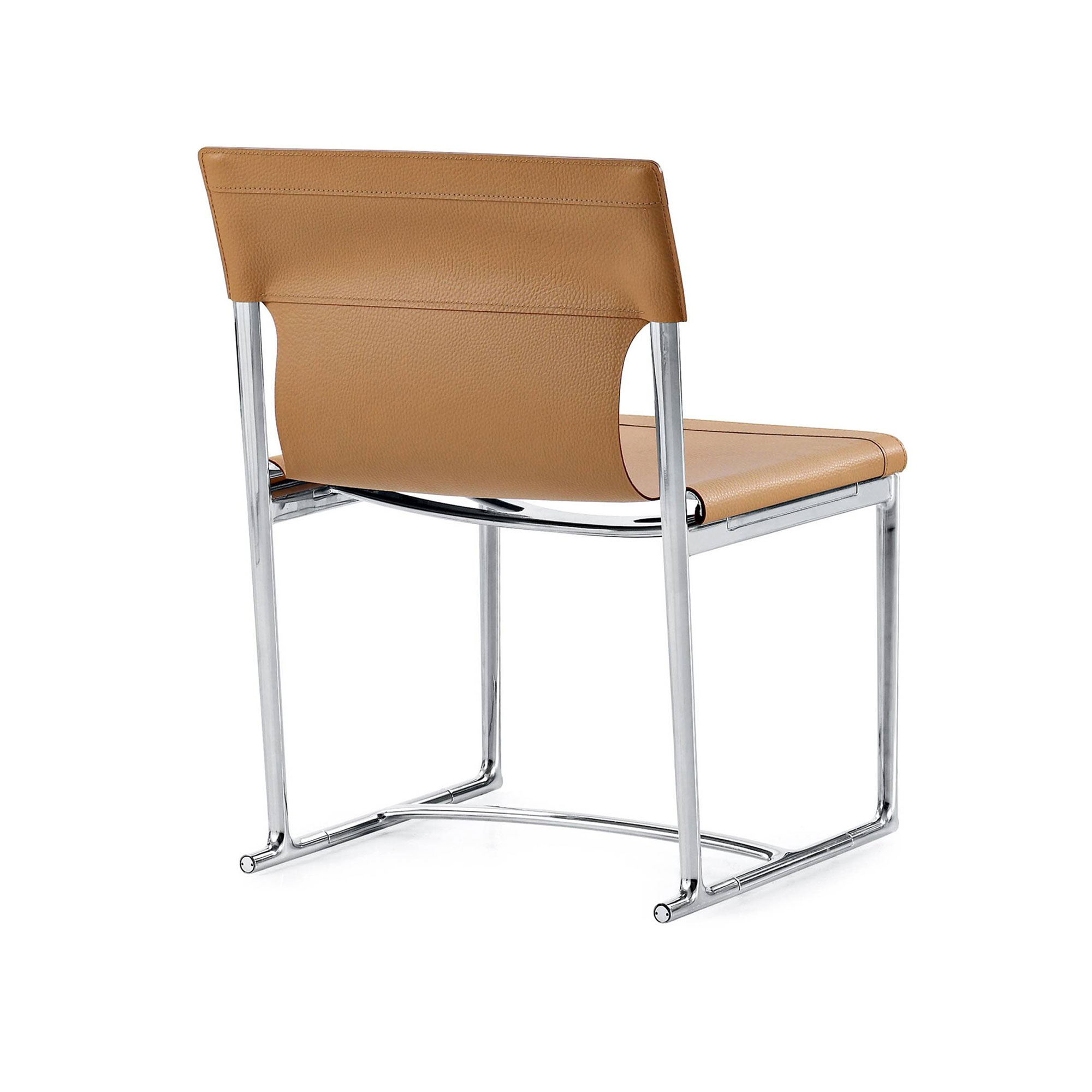 B&B Italia - Mirto Indoor - Stol, Sits: Bordeaux, Ram: Tennmålad aluminium - Matstolar - Antonio Citterio - Röd - Läder/Metall