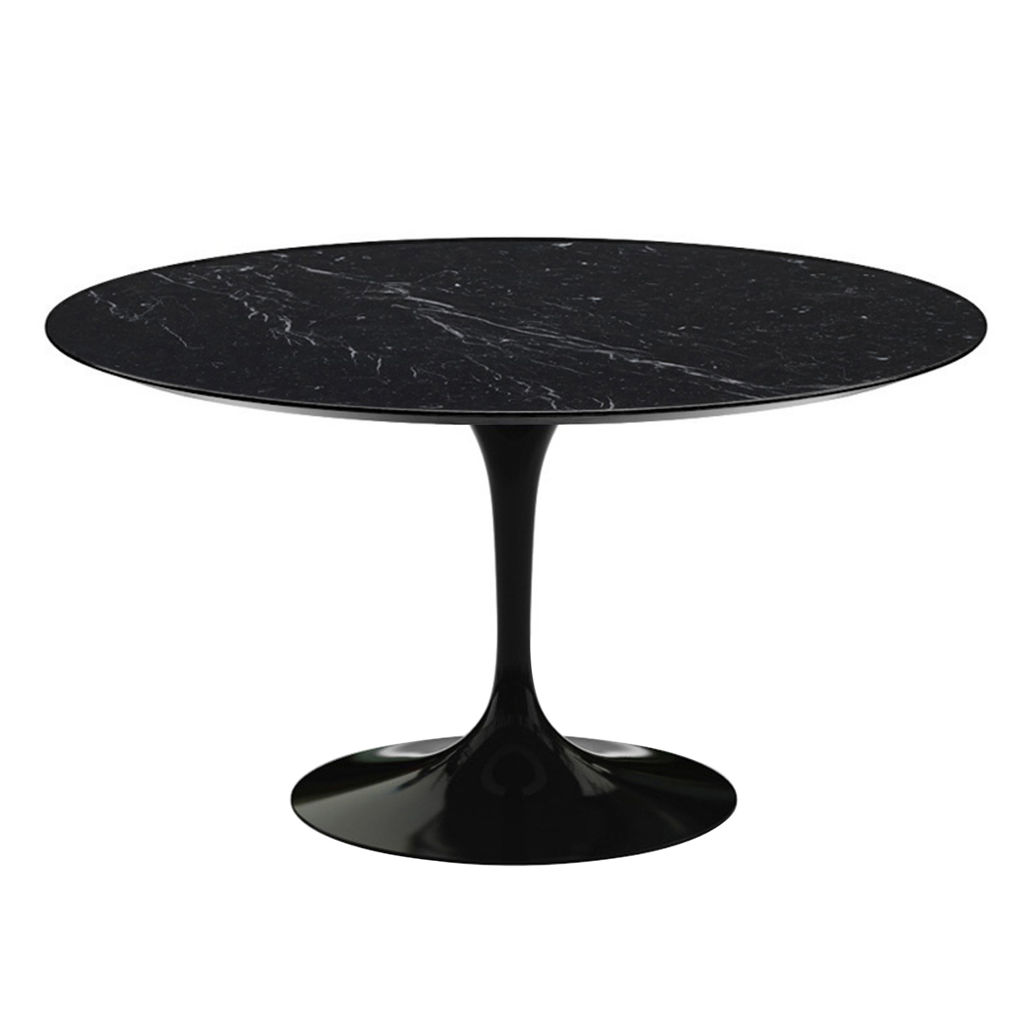 Knoll - Saarinen Round Table - Matbord, Ø 137 cm, Svart underrede, skiva i matt svart Marquina marmor - Matbord - Eero Saarinen - Svart - Metall/Sten | Möbler - Bord - Matbord | Möbelexperten